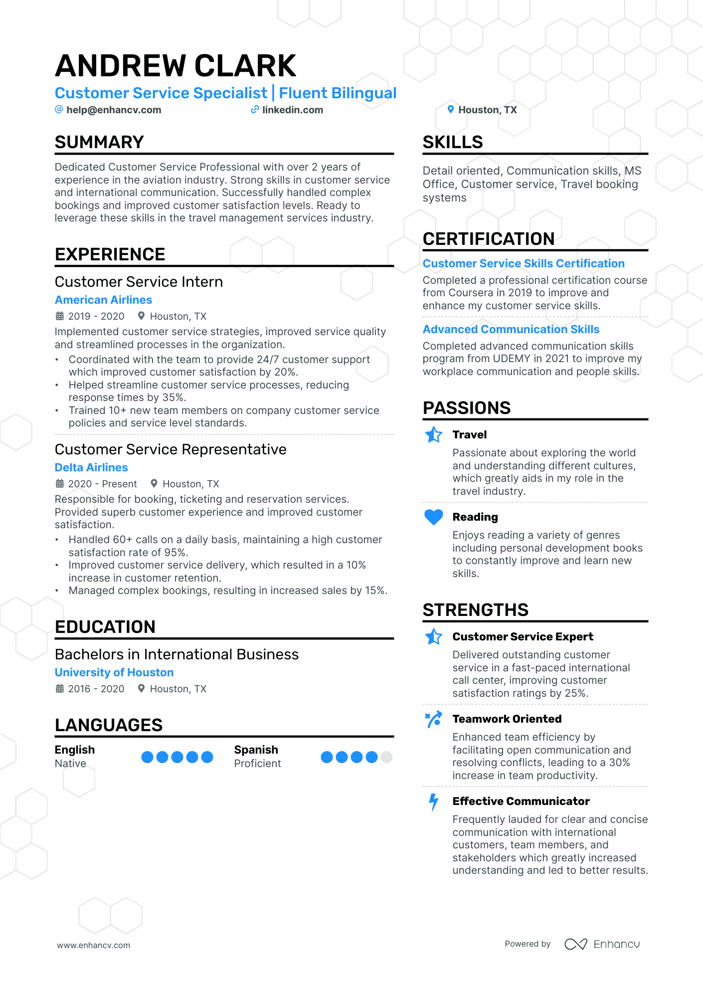 functional resume for customer service