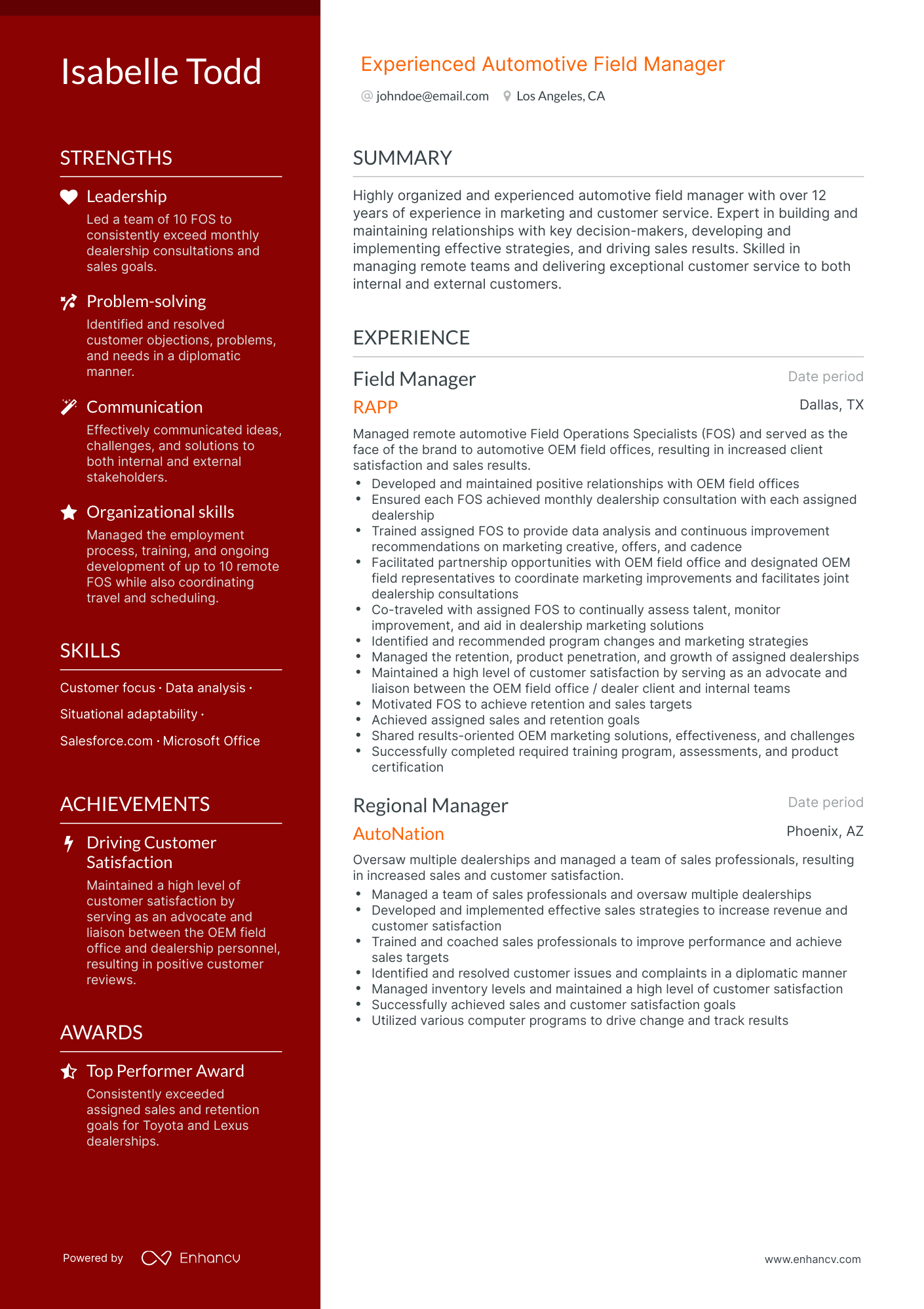 5 Field Manager Resume Examples & Guide for 2023