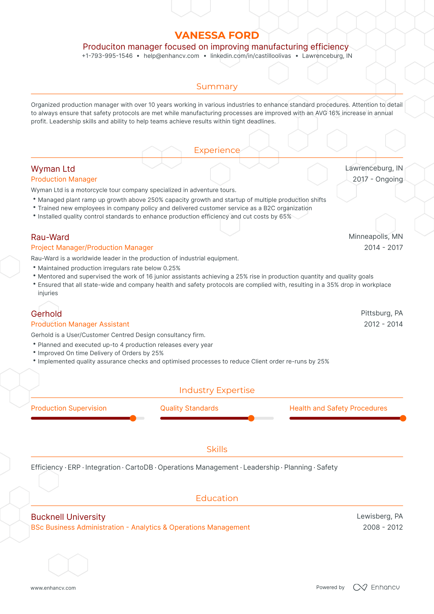 Production Manager Resume Examples & Guide for 2023 (Layout, Skills ...