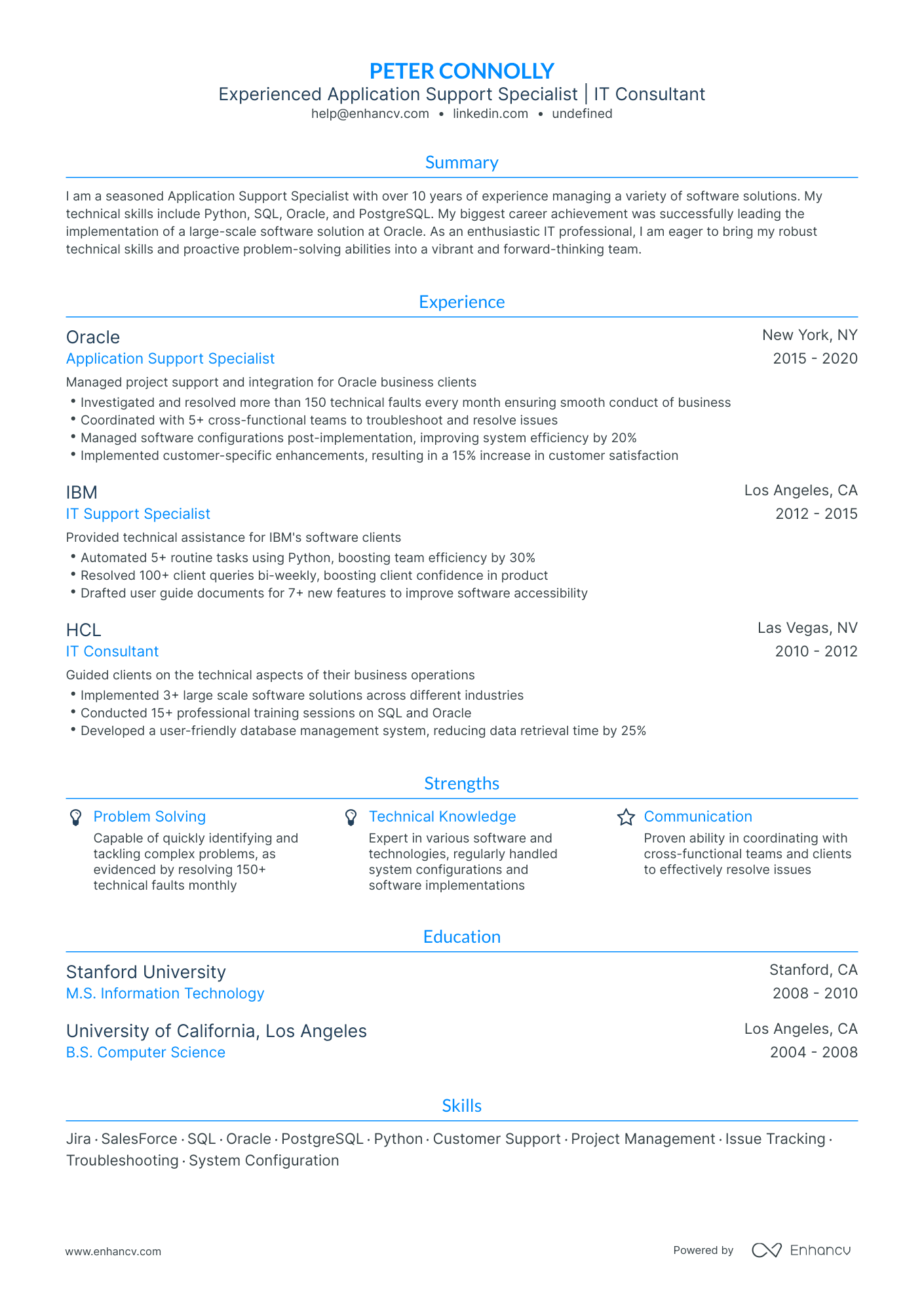 undefined Application Support Specialist Resume Template