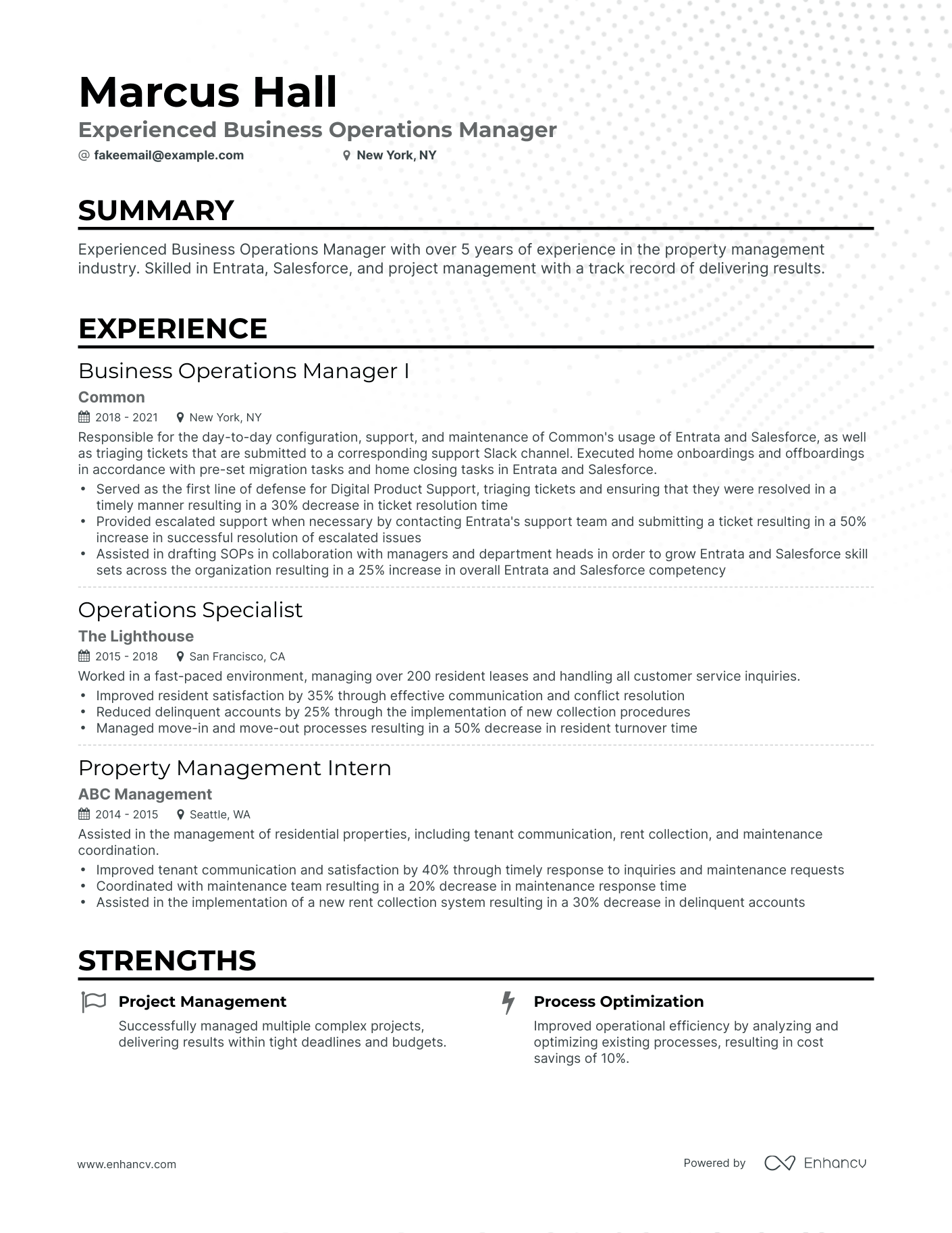 Classic Business Operations Manager Resume Template