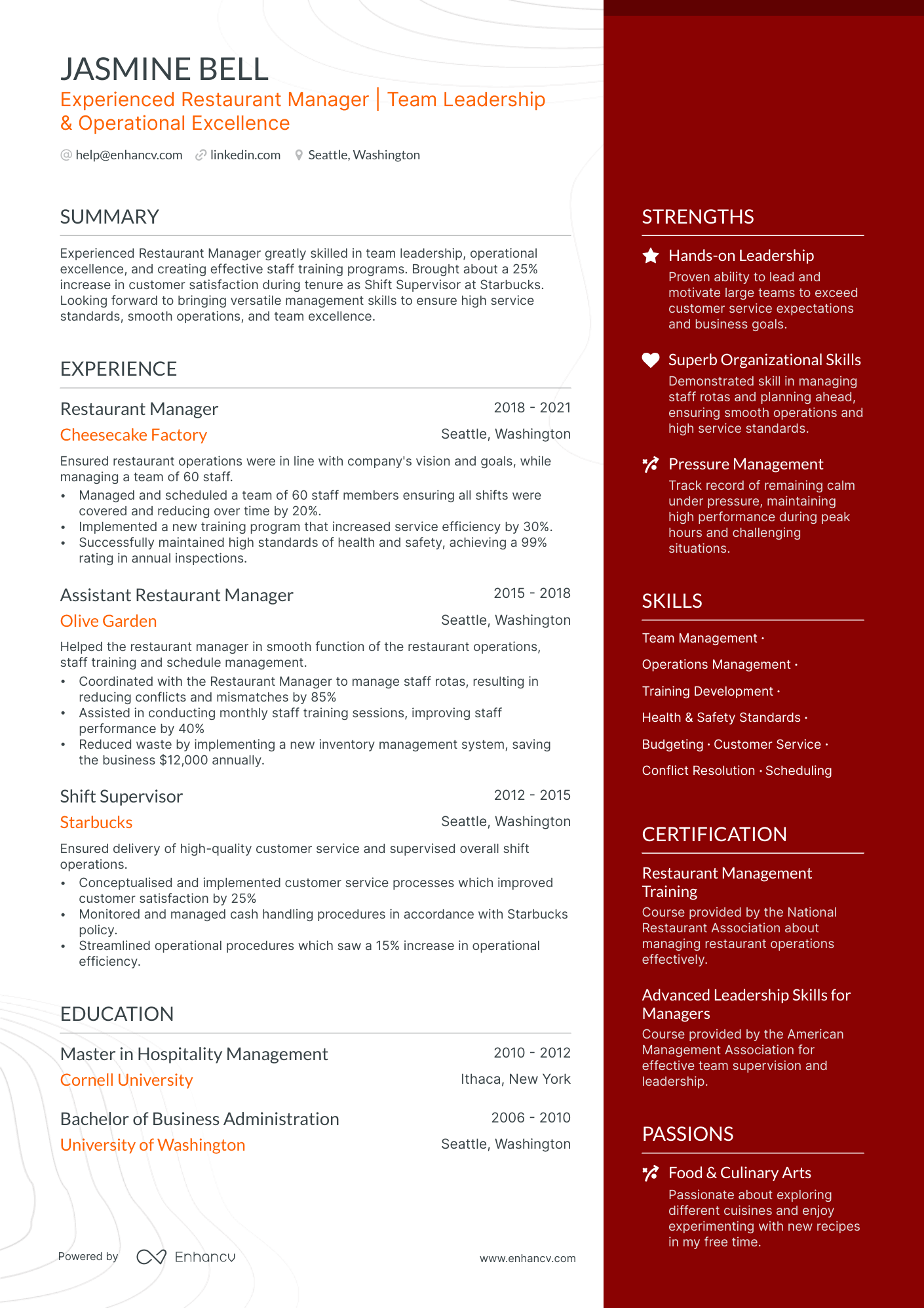 assistant manager resume examples