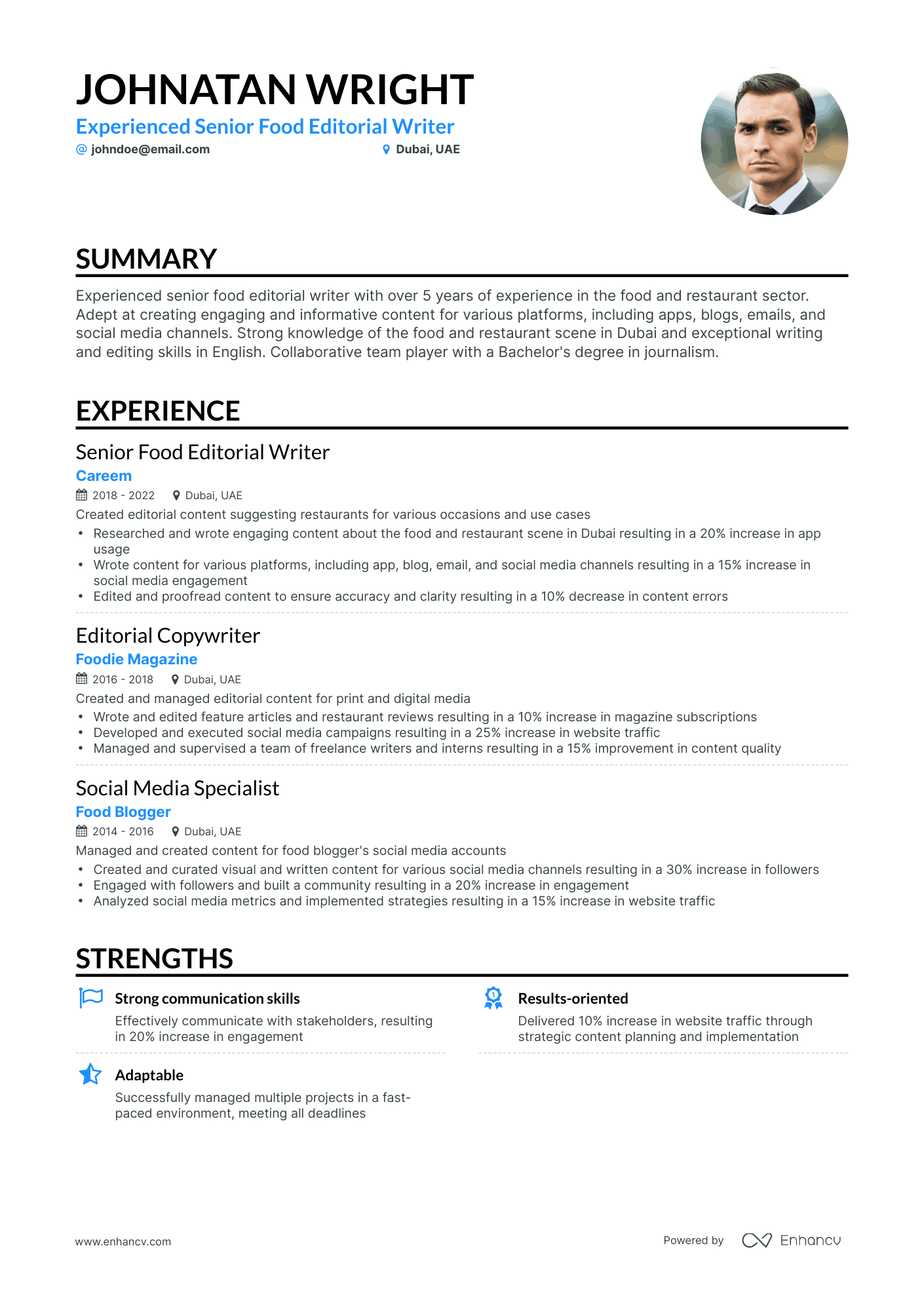 Classic Content Manager Resume Template