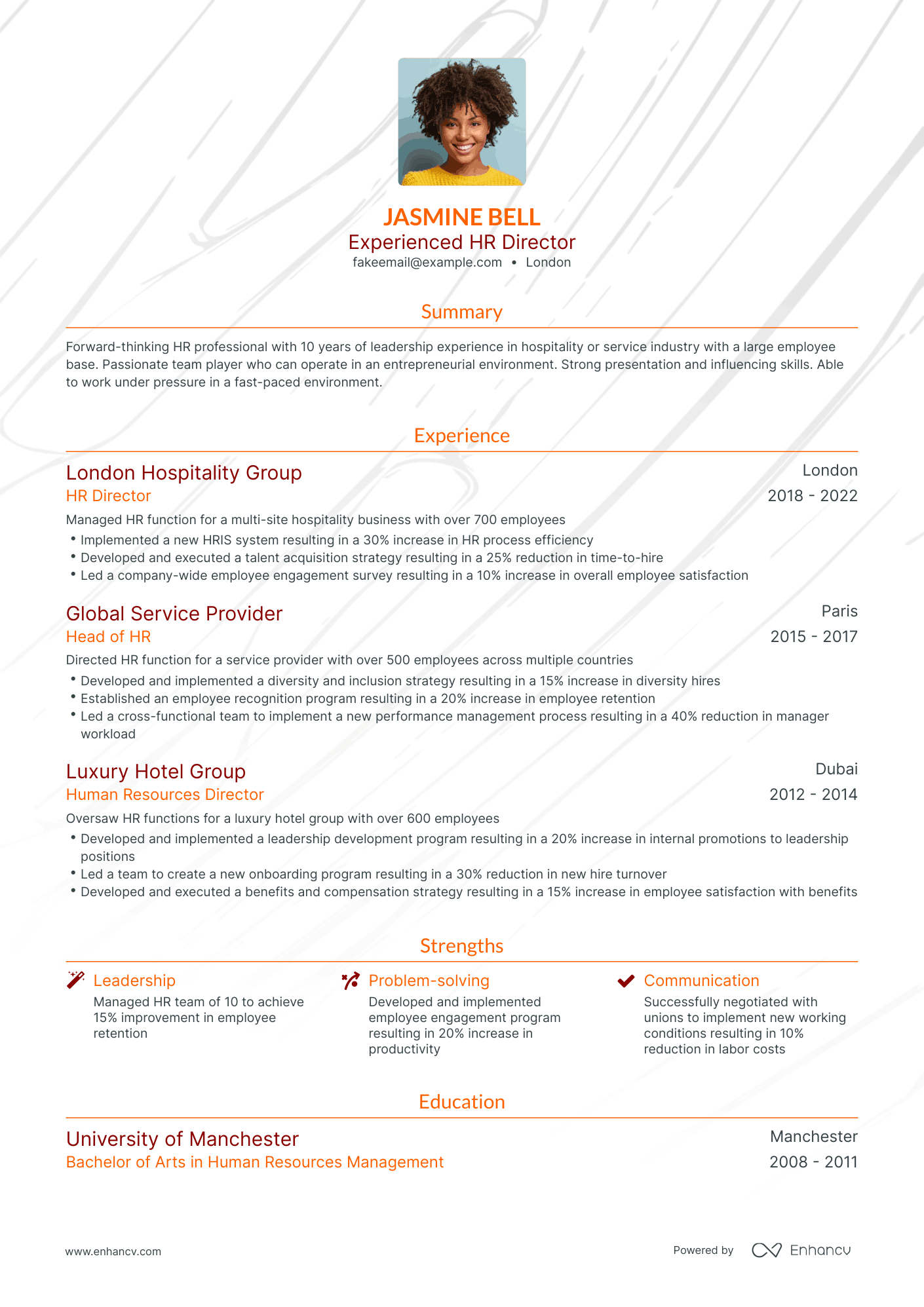 Traditional HR Director Resume Template