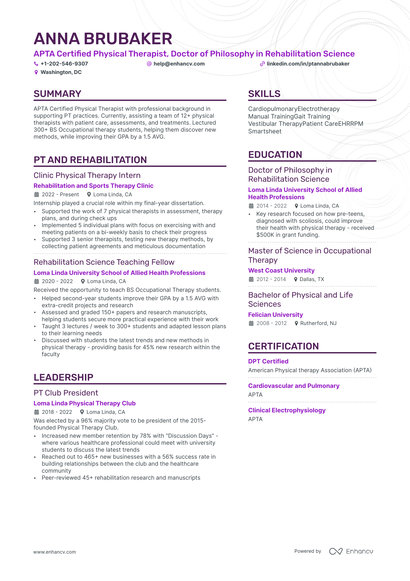 phd academic resume