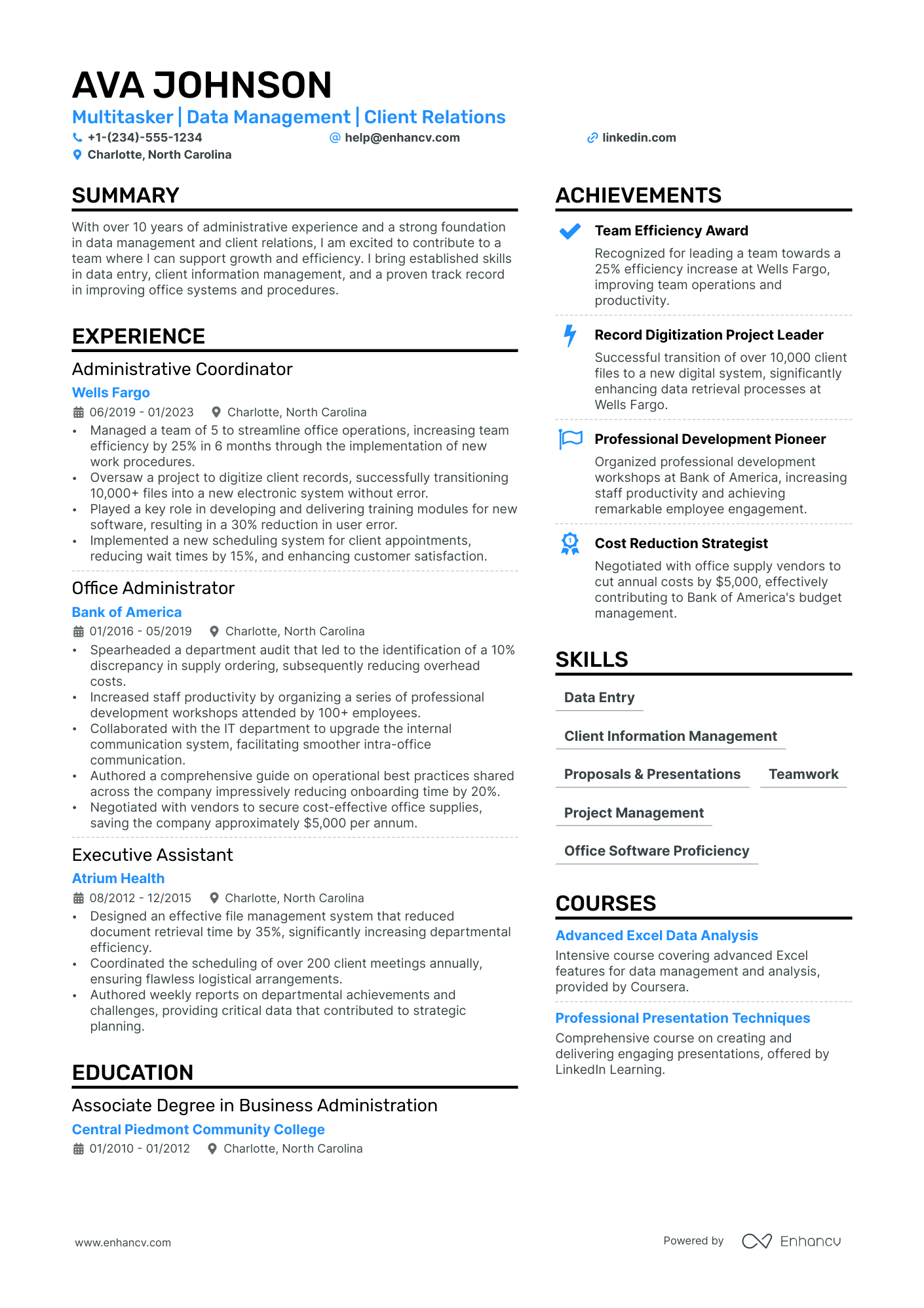 example of an office manager resume