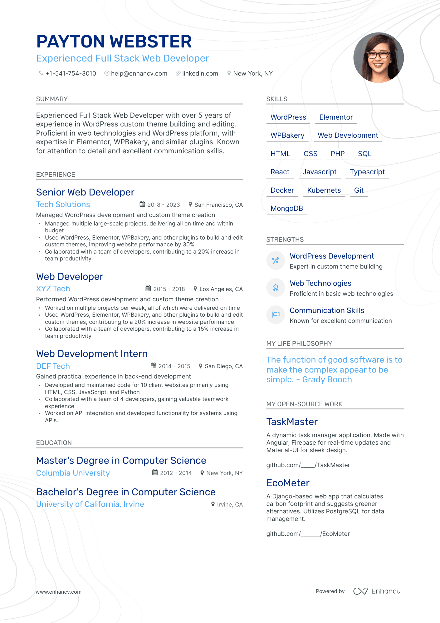8 Web Developer Resume Examples & Guide for 2023