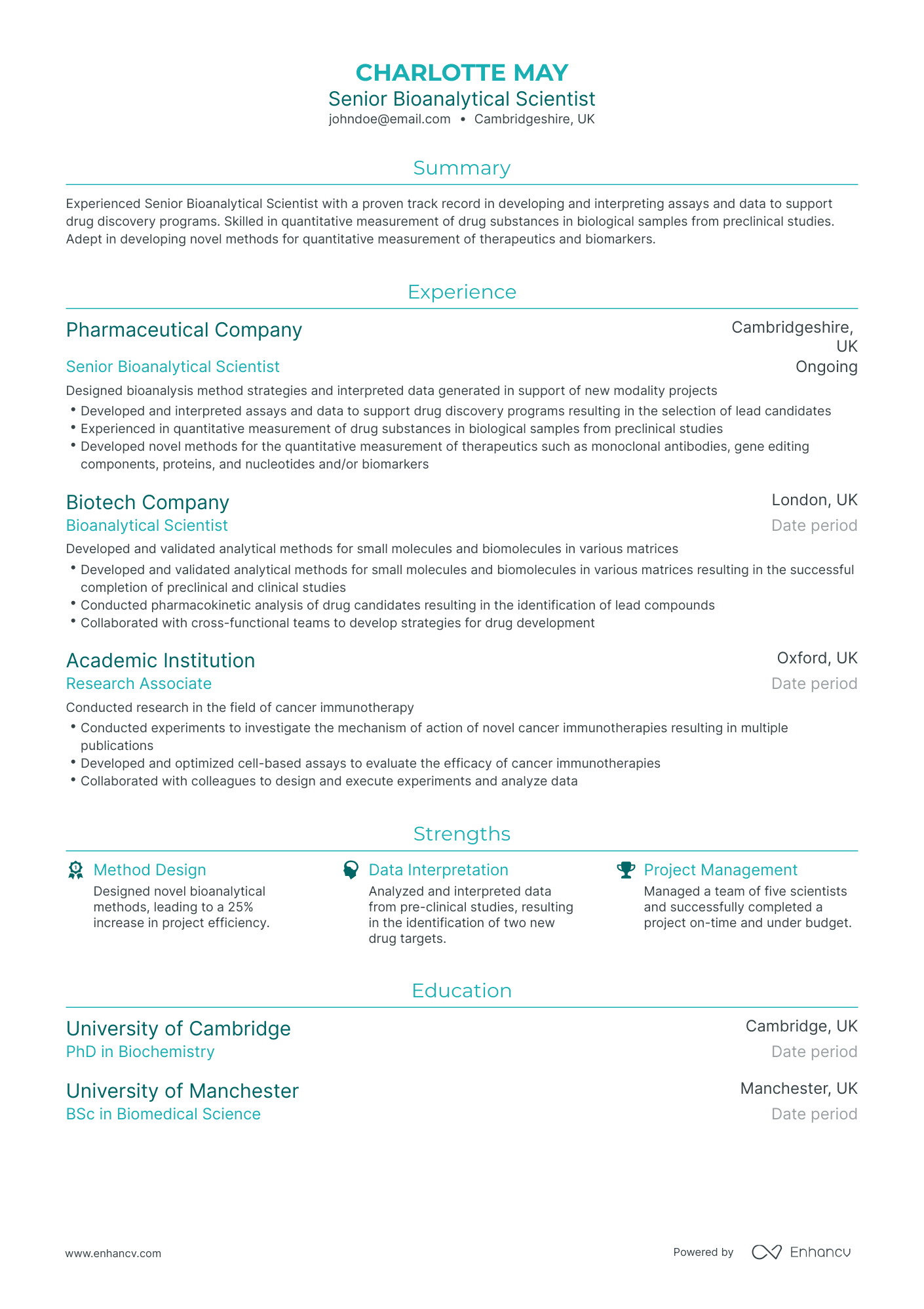 Traditional Scientist Resume Template