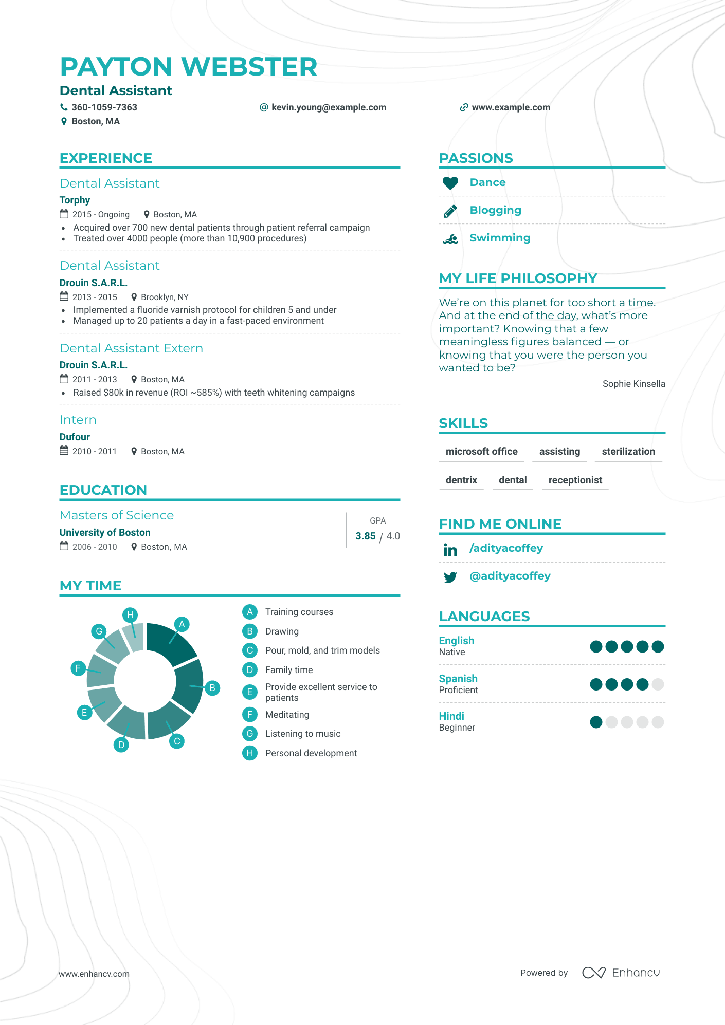 Simple Dental Assistant Resume Template