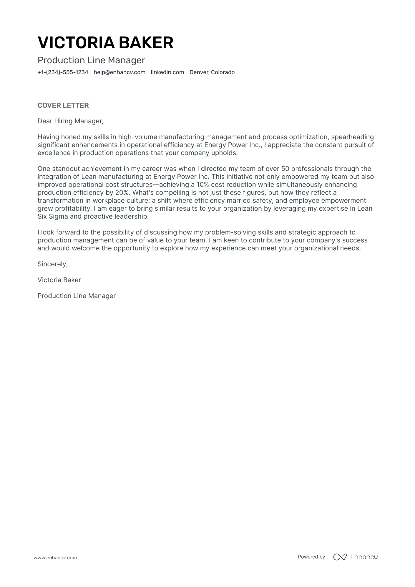 cover letter for managers assistant