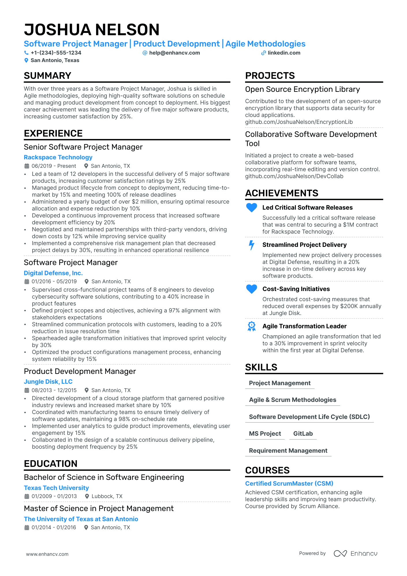 project manager responsibilities for a resume