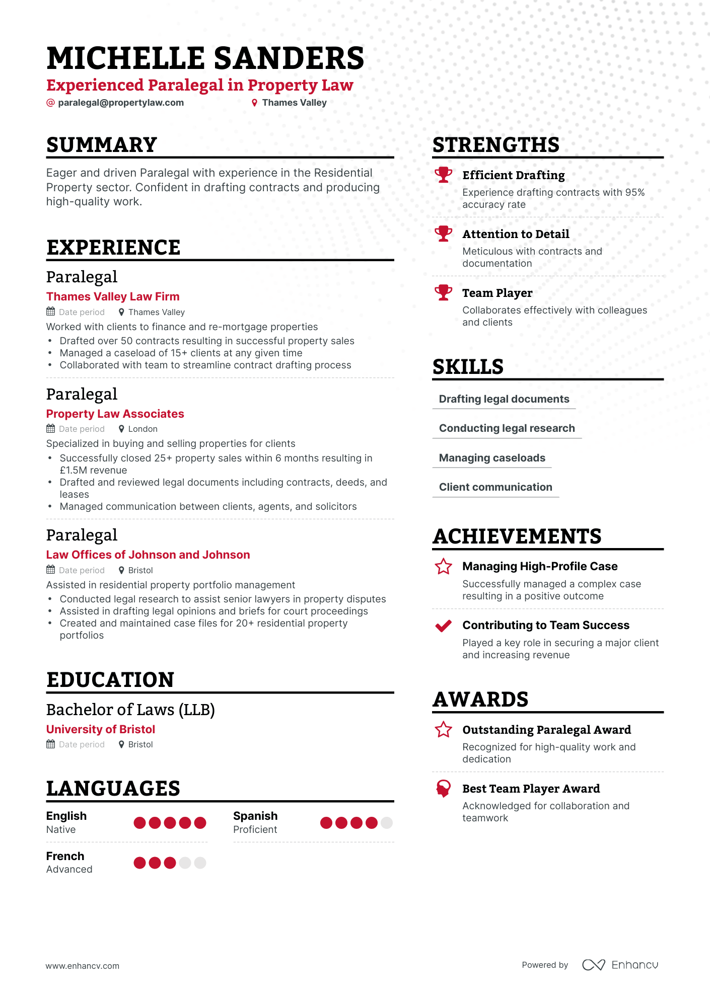 Simple Paralegal Resume Template