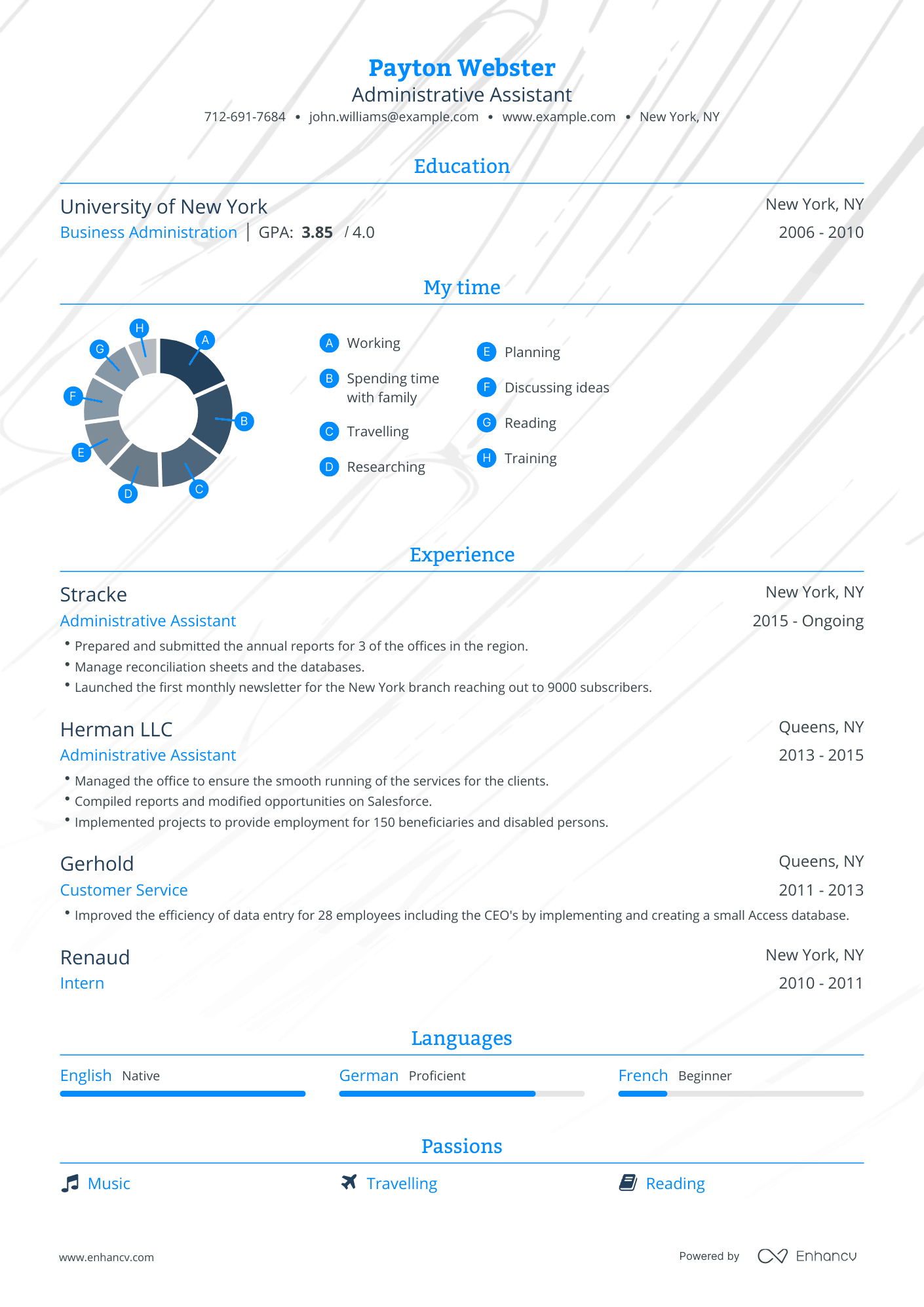 Traditional Administrative Assistant Resume Template