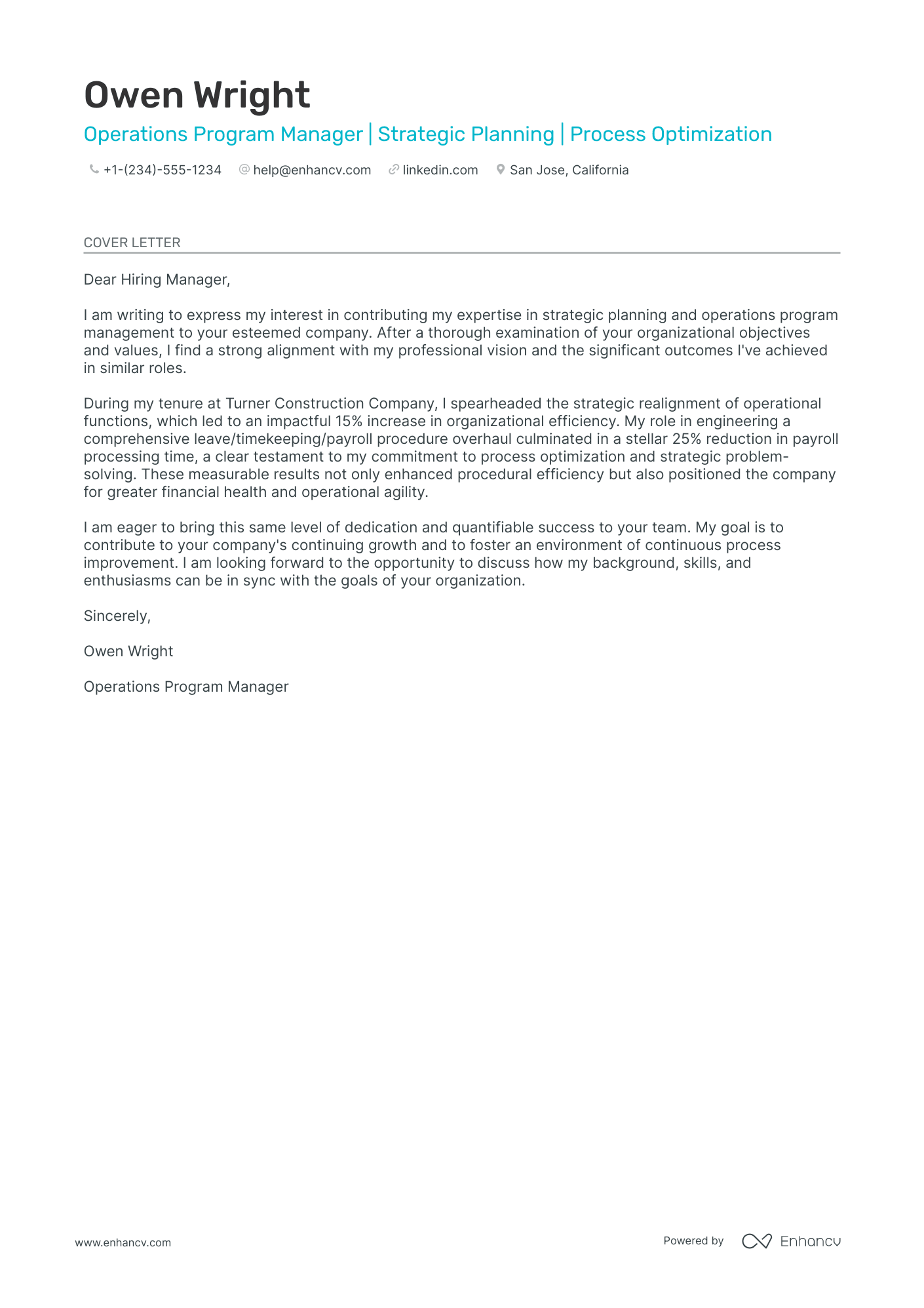 cover letter for services director