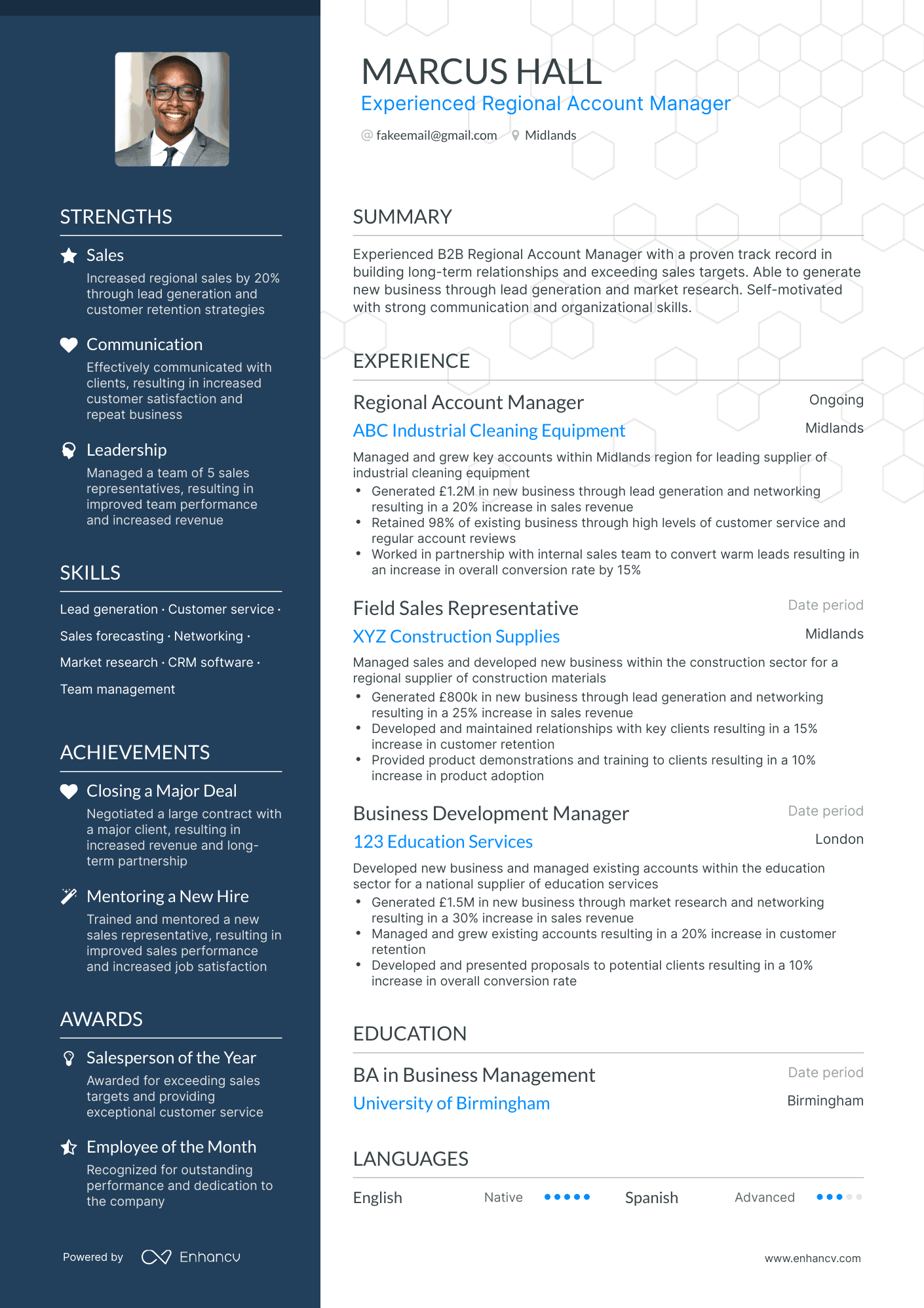 Polished Regional Account Manager Resume Template