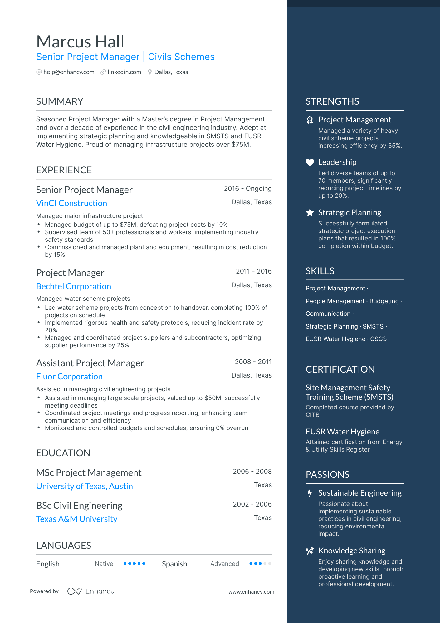 undefined Senior Project Manager Resume Template
