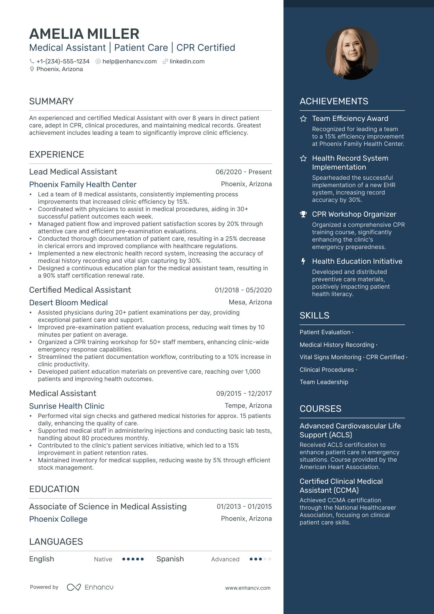 medical assistant resume summary statement