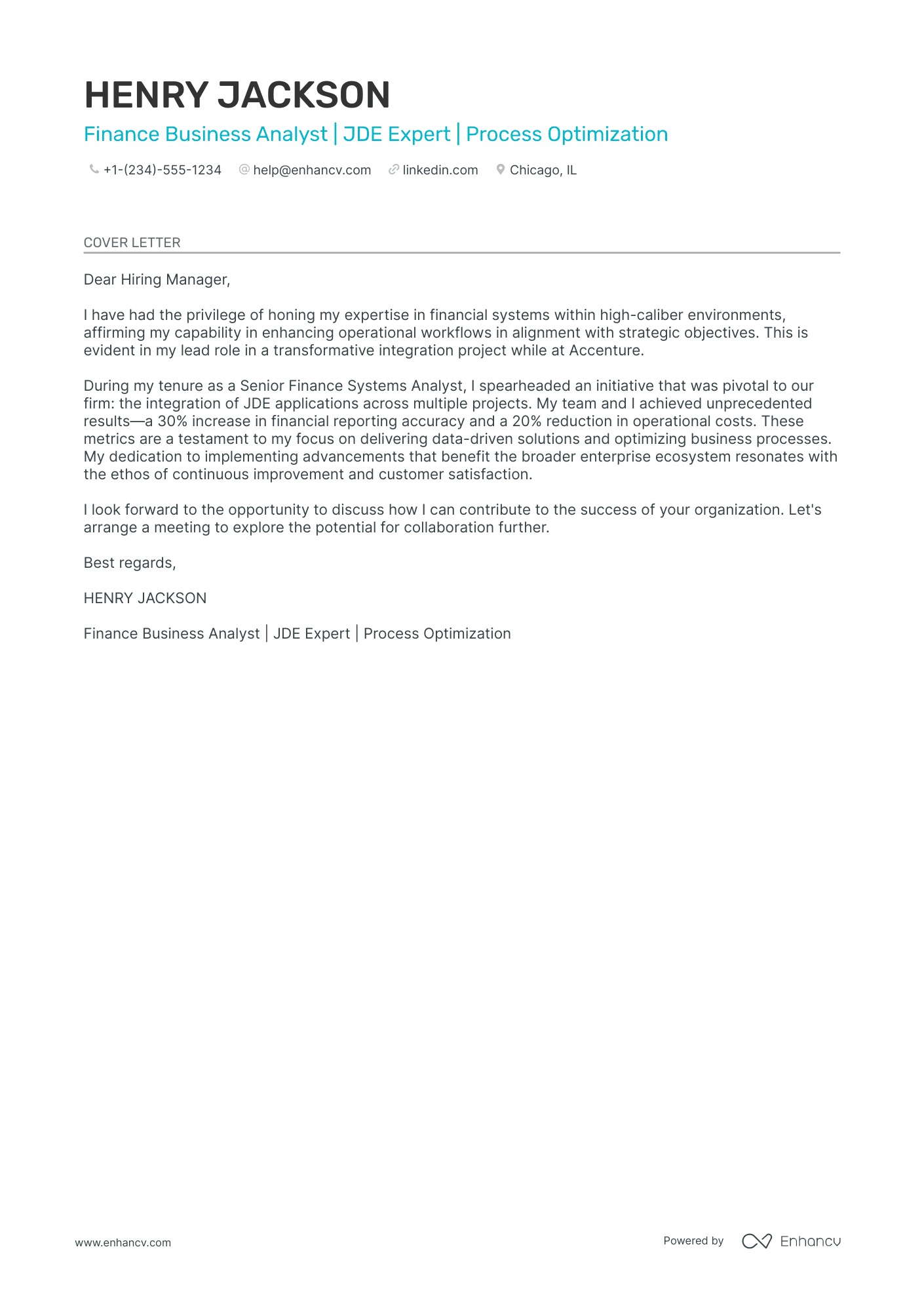cover letter for resume business analyst