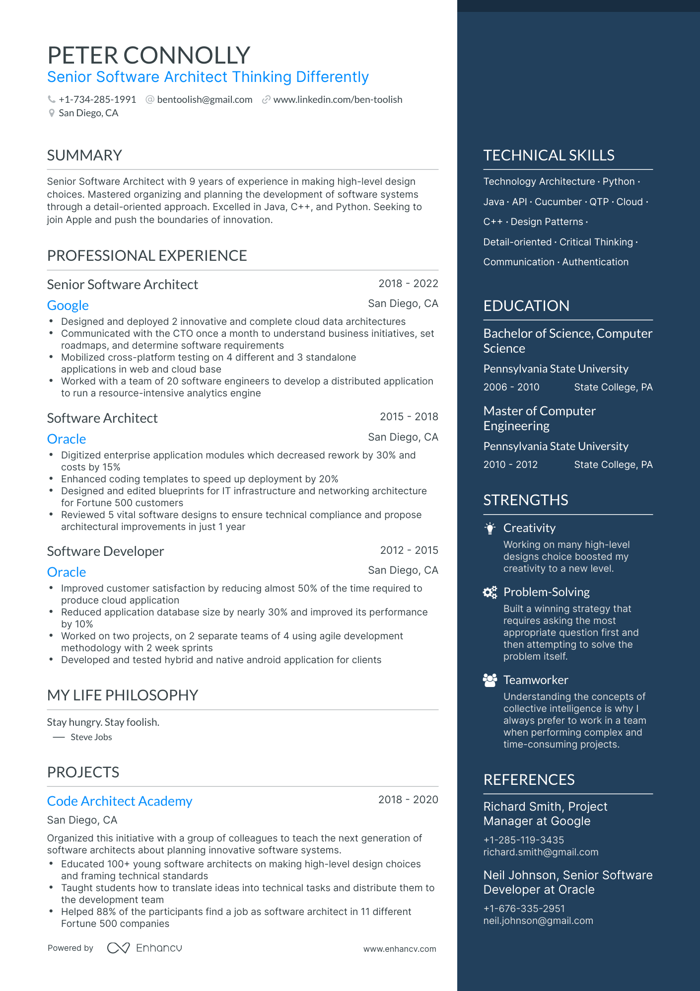 One Page Apple Resume Template