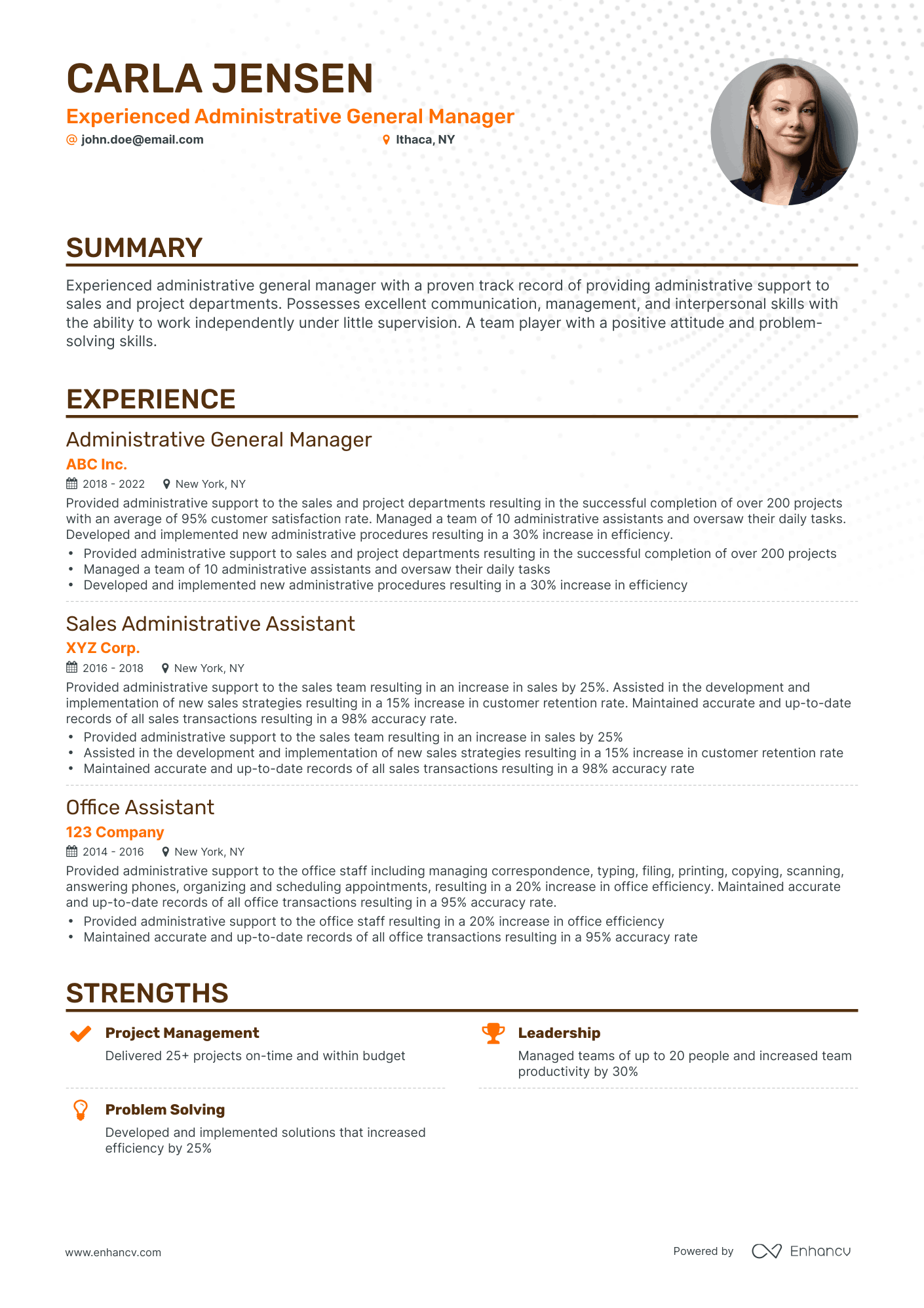 Classic Administrative General Manager Resume Template