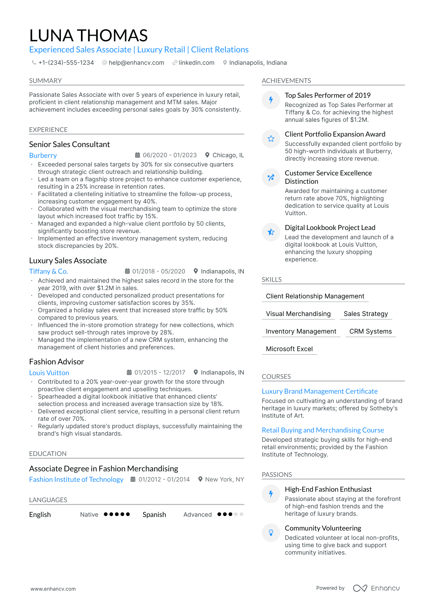 clothing retail resume examples
