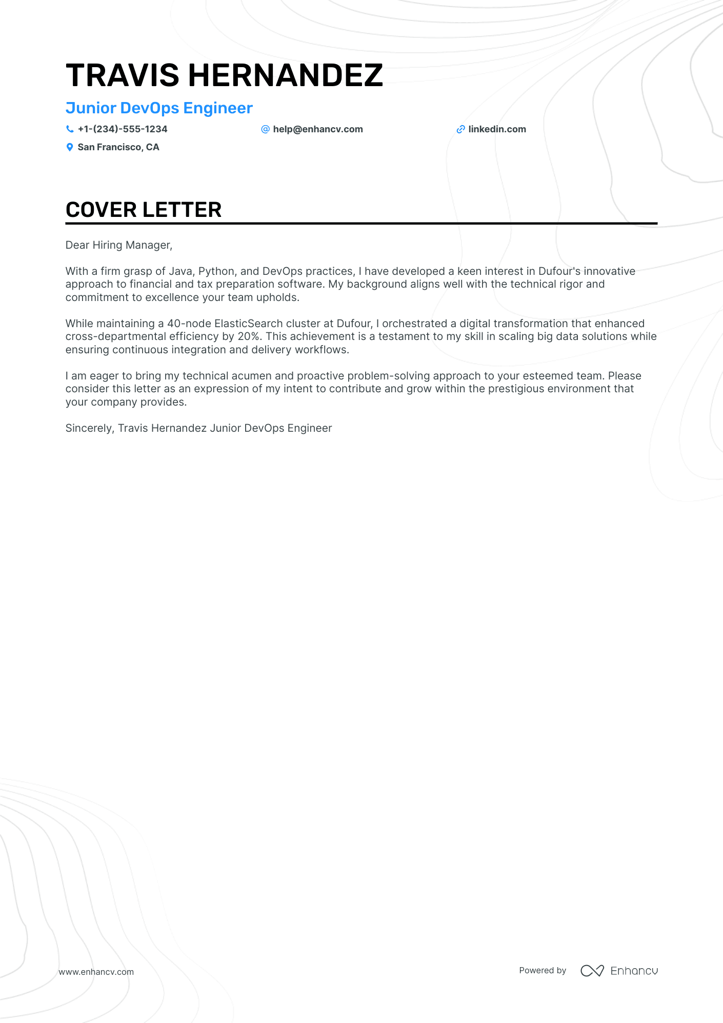 cover letter for junior devops engineer