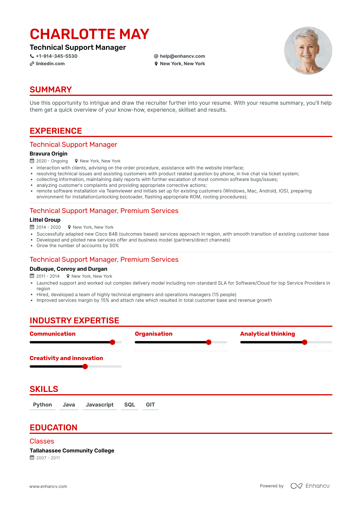 Technical Support Manager Resume Examples & Guide for 2023 (Layout ...