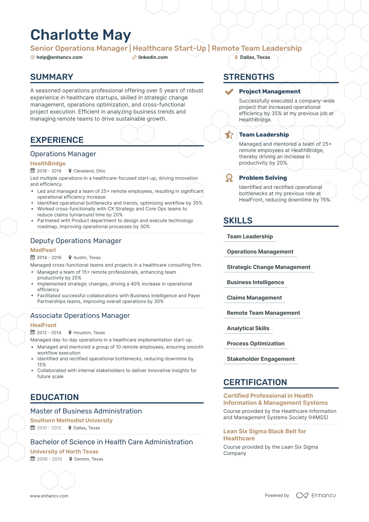 undefined Senior Operations Manager Resume Template