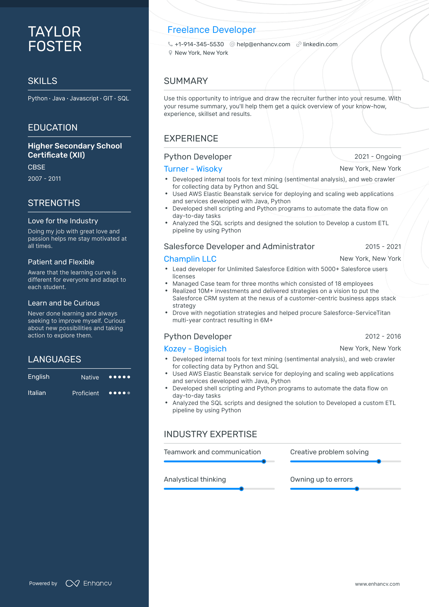 Freelance Developer Resume Examples & Guide For 2023 (layout, Skills 