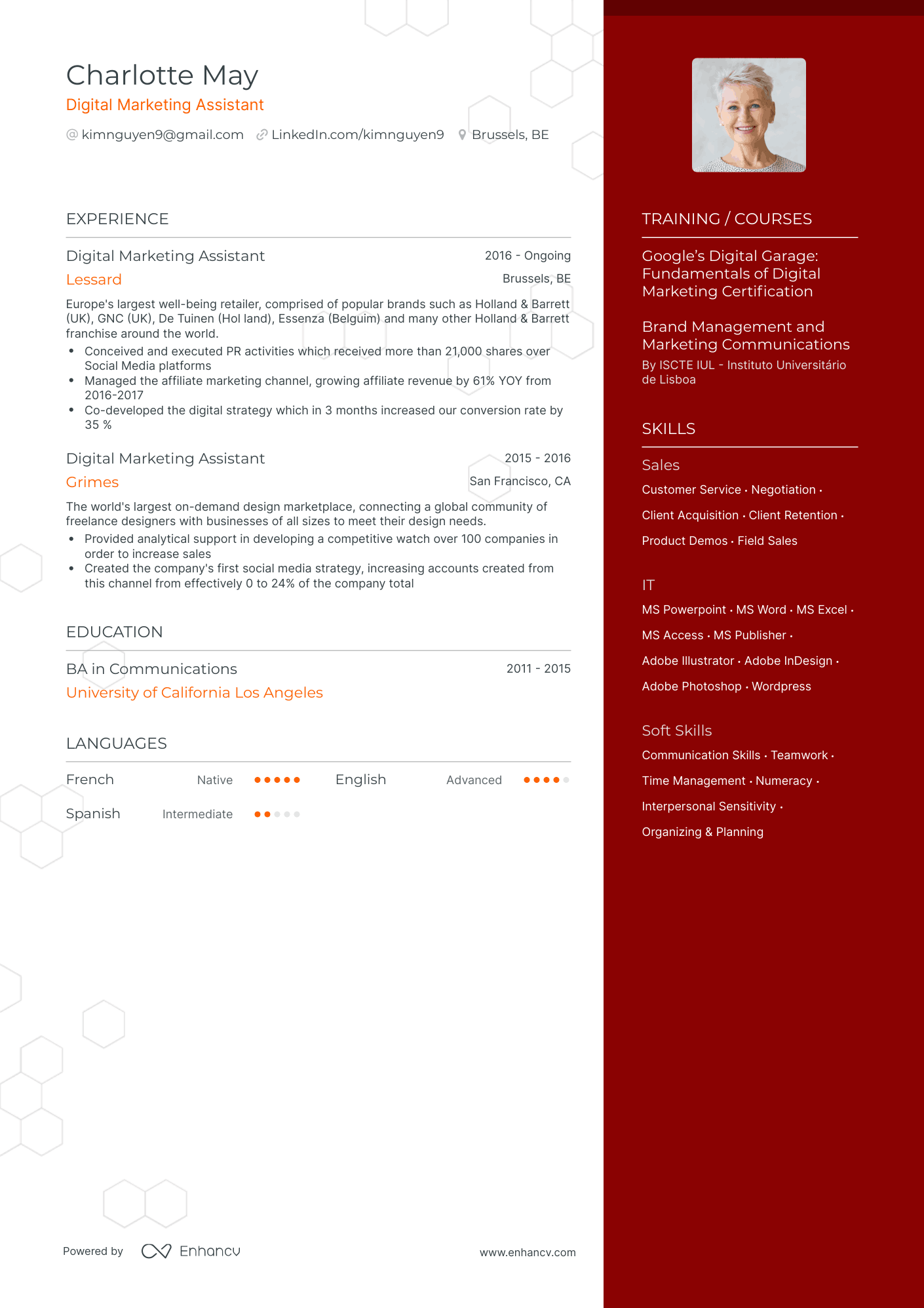One Page Marketing Assistant Resume Template