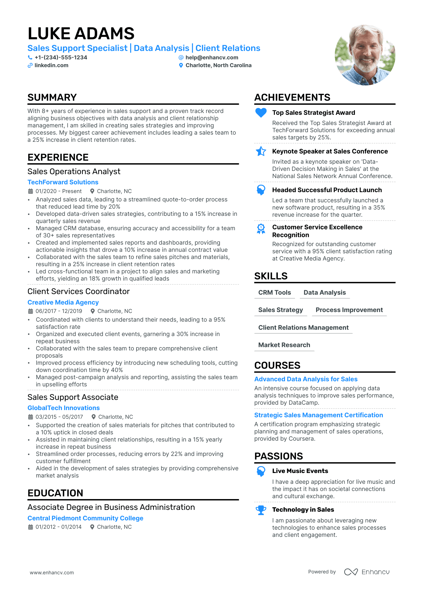 A resume example of a Sales Assistant