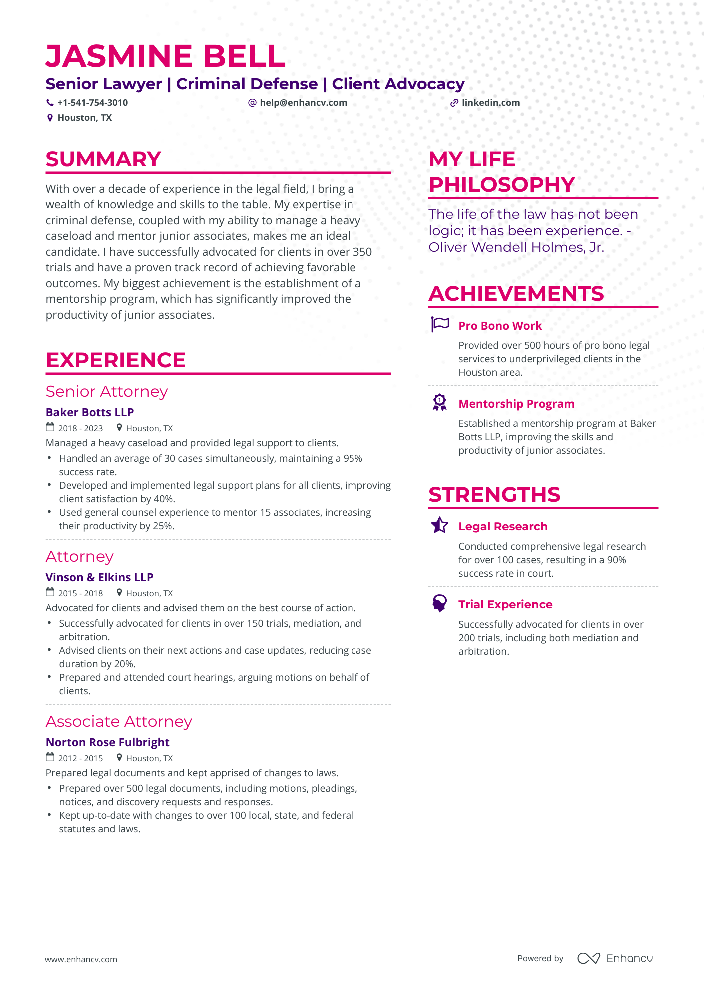 Simple Lawyer Resume Template