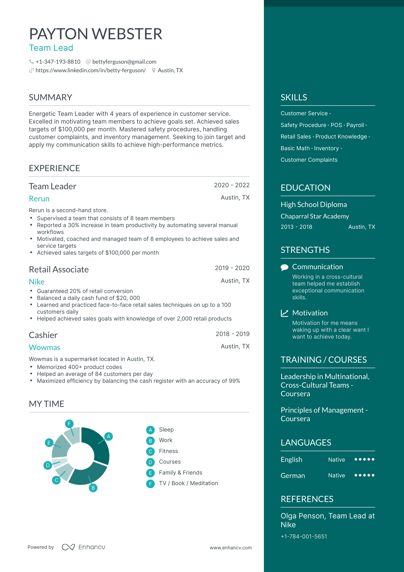 One Page Target Resume Template