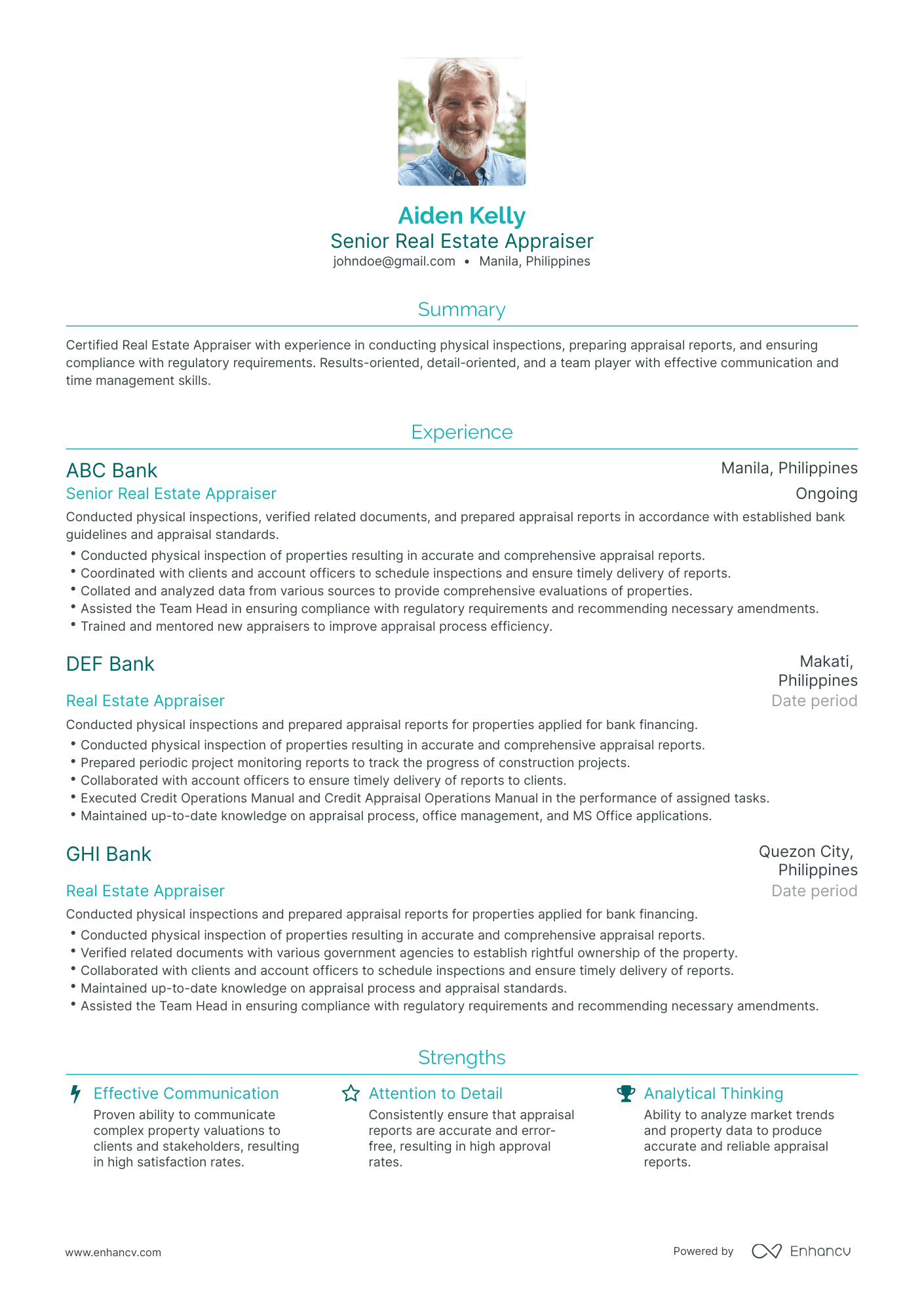 Traditional Real Estate Appraiser Resume Template