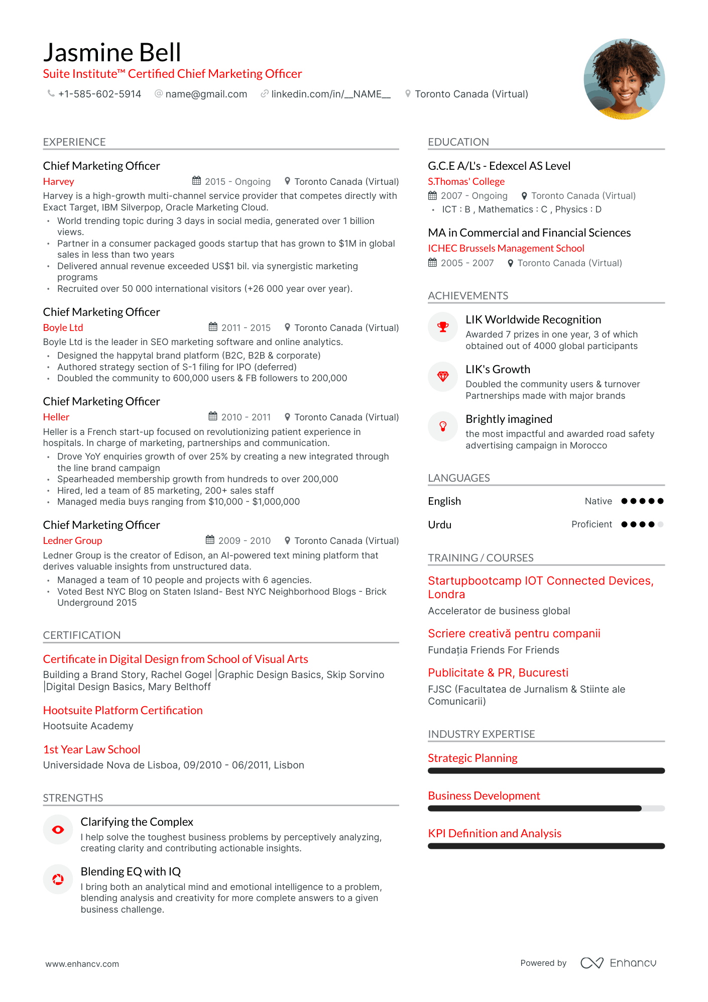 Modern Chief Marketing Officer Resume Template