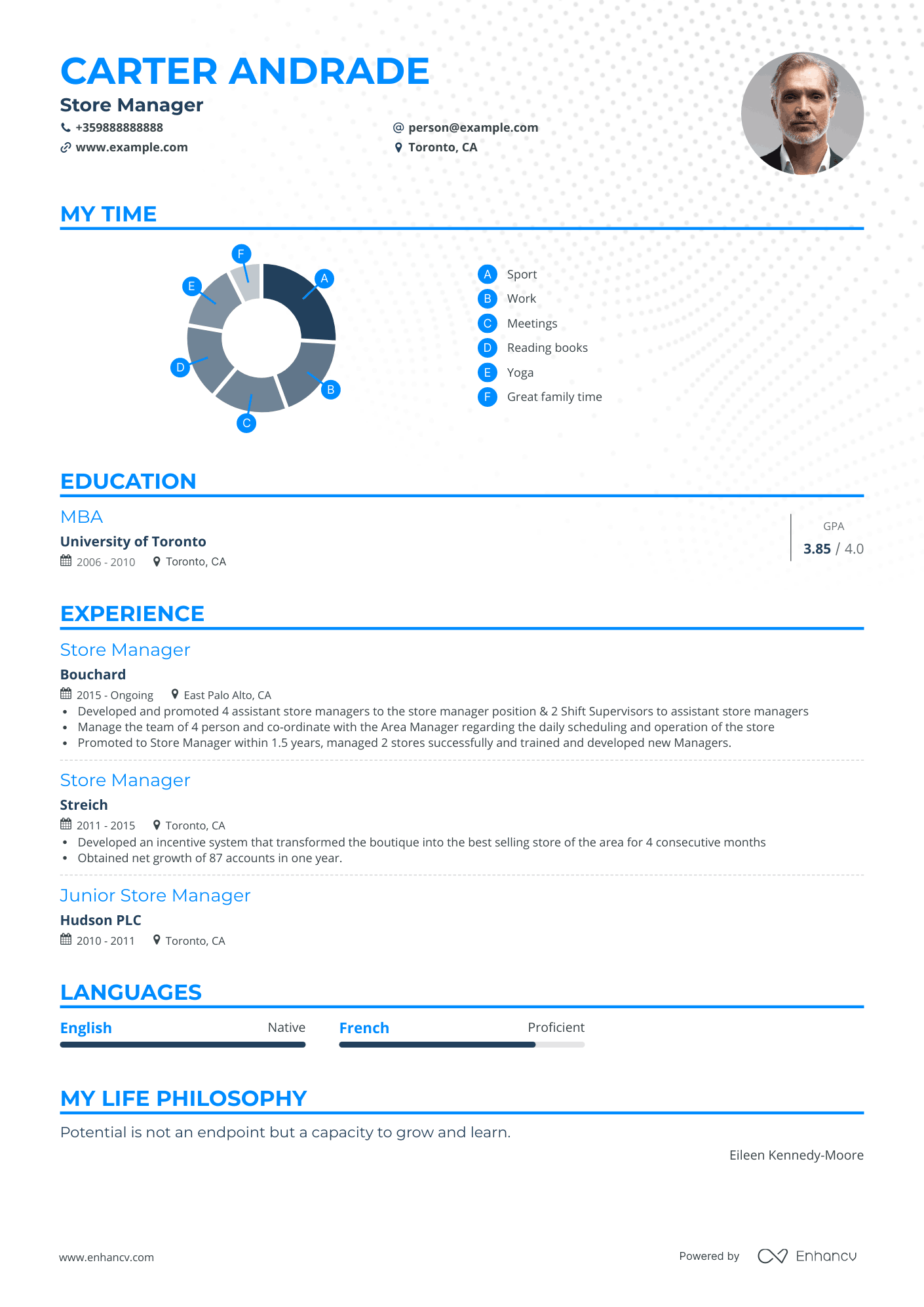 Classic Store Manager Resume Template