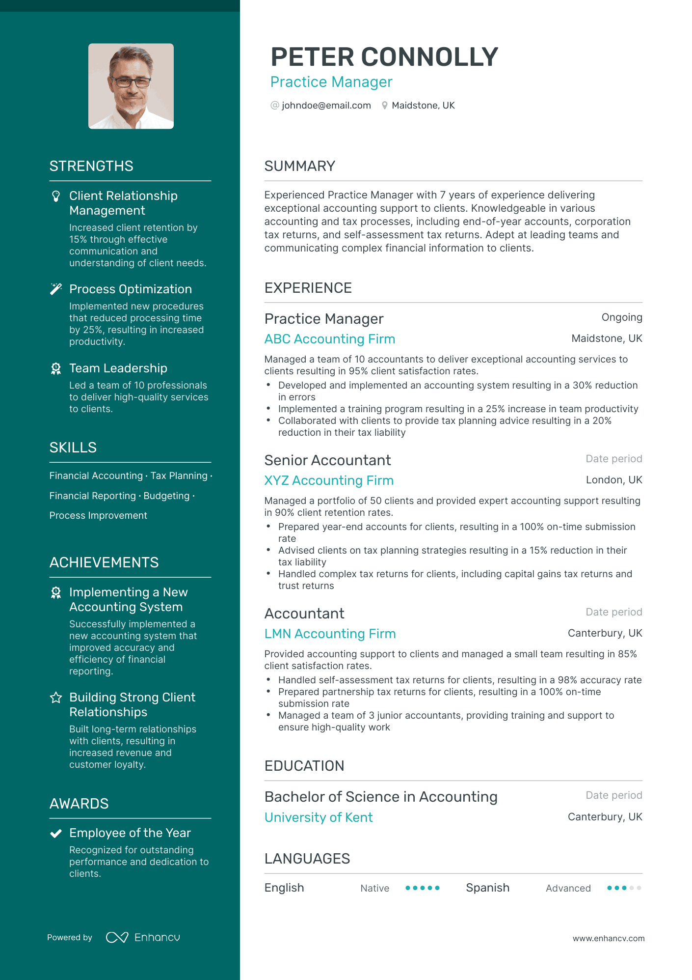 Polished Practice Manager Resume Template