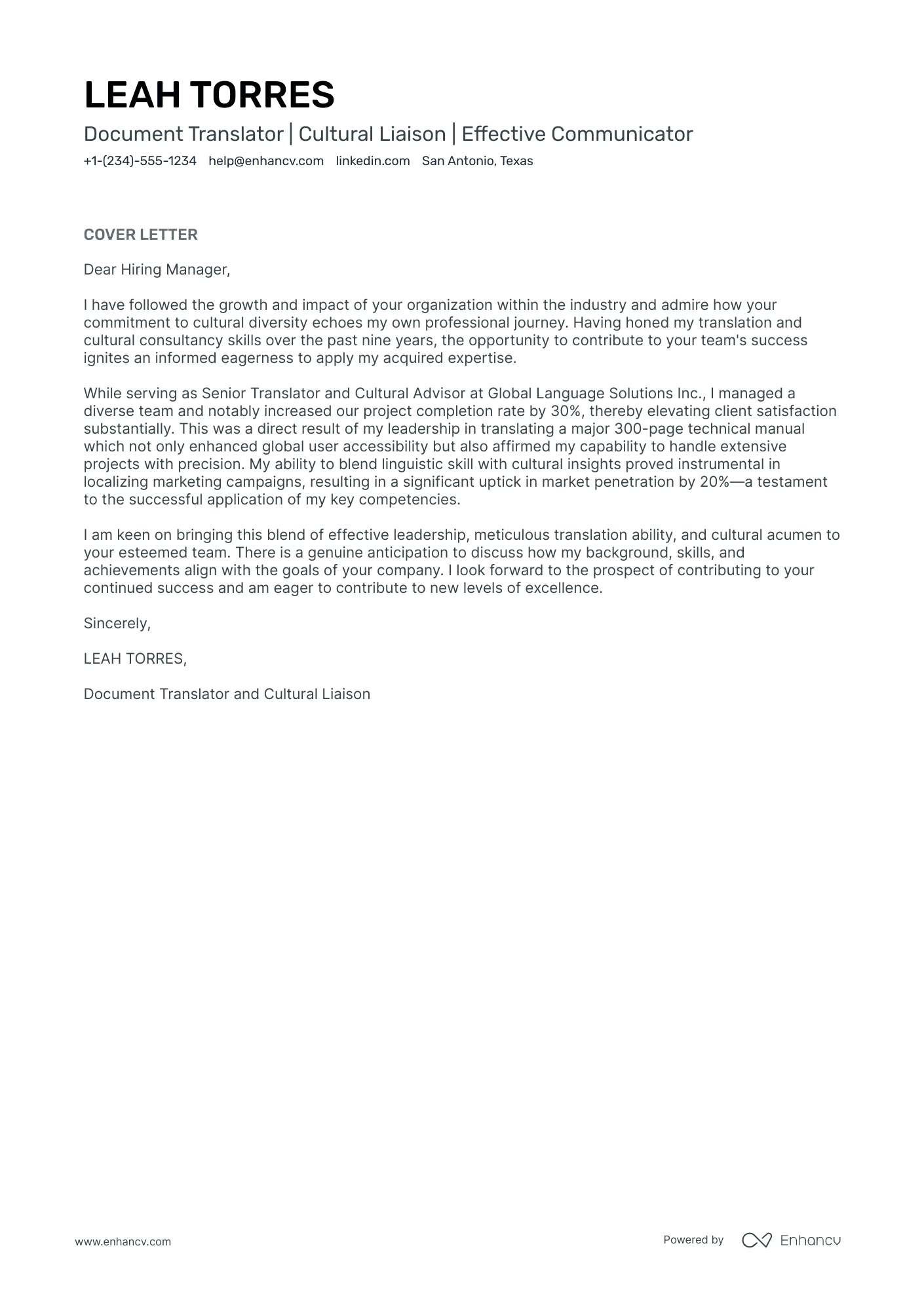 cover letter for translation job with no experience