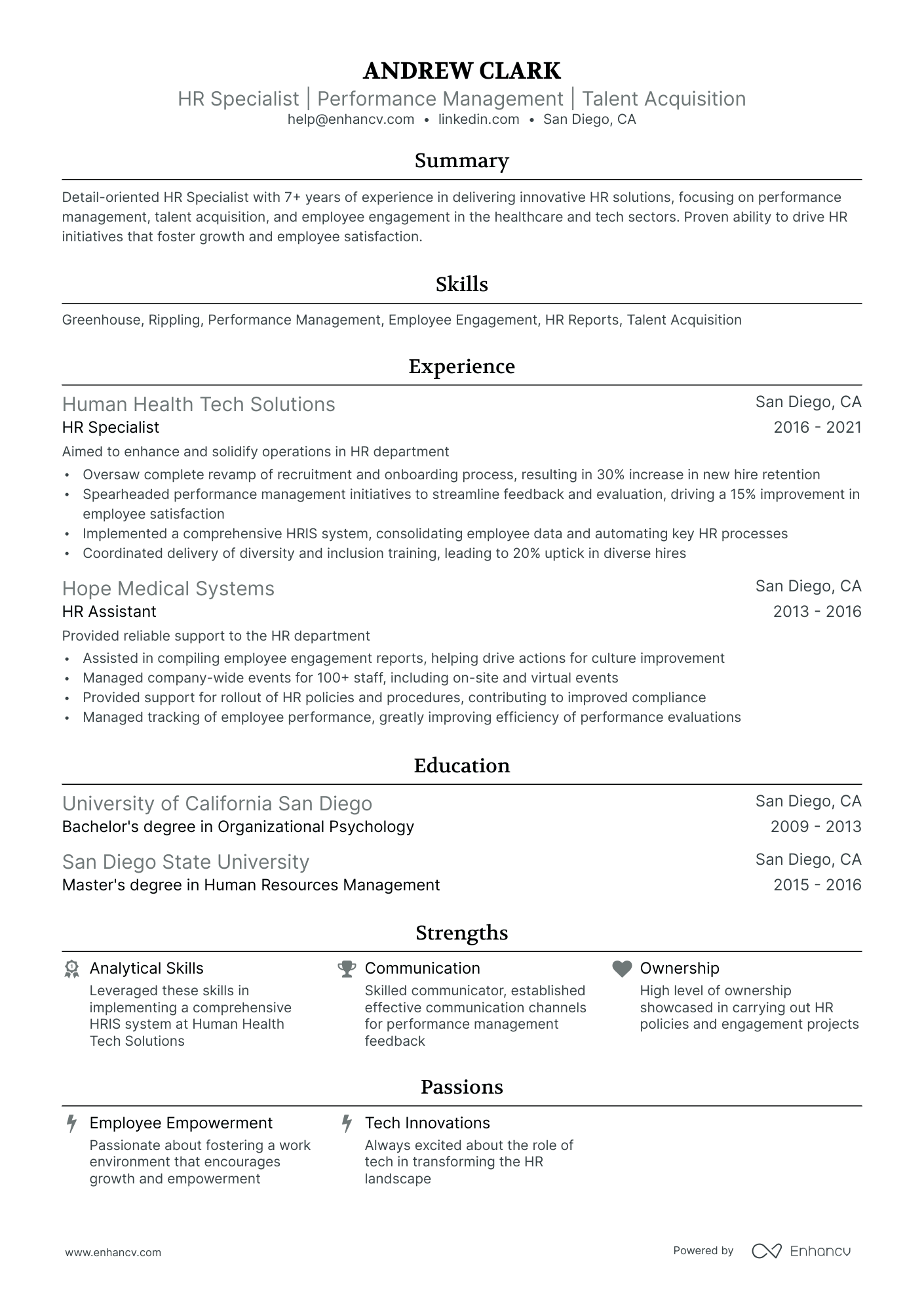 A resume example of a Ivy League