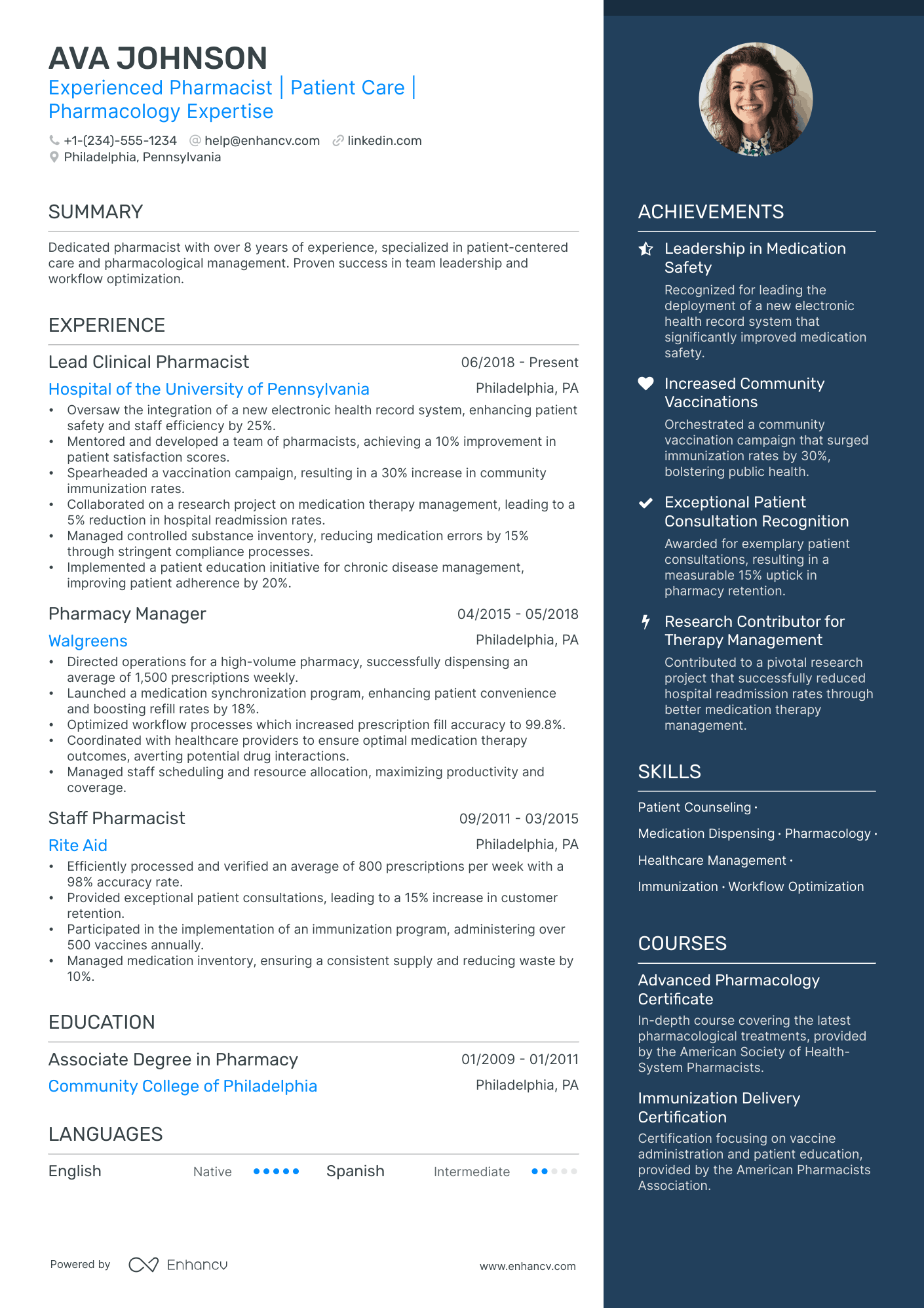 latest resume format for pharmacy