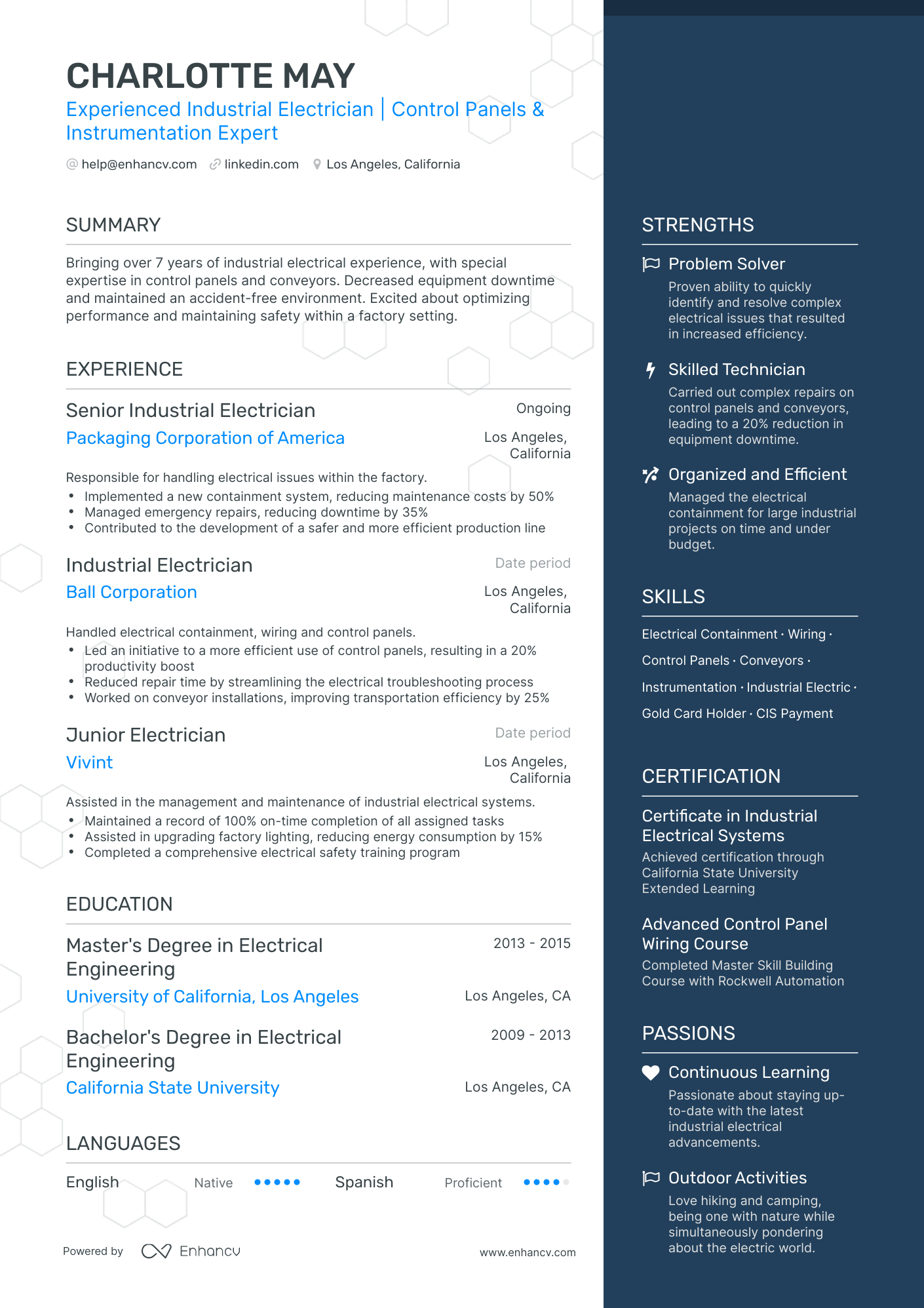 undefined Industrial Electrician Resume Template