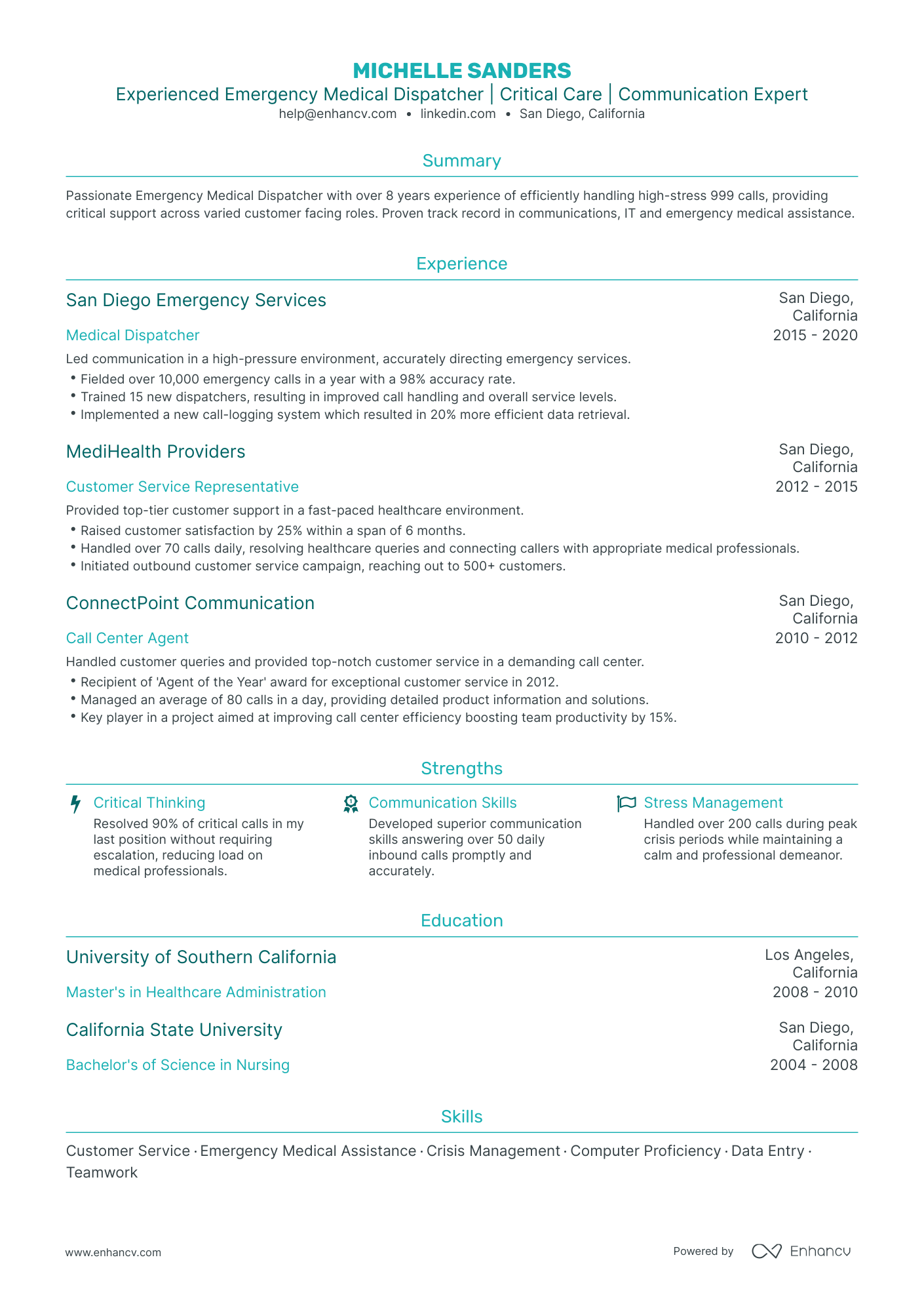 undefined Emergency Dispatcher Resume Template