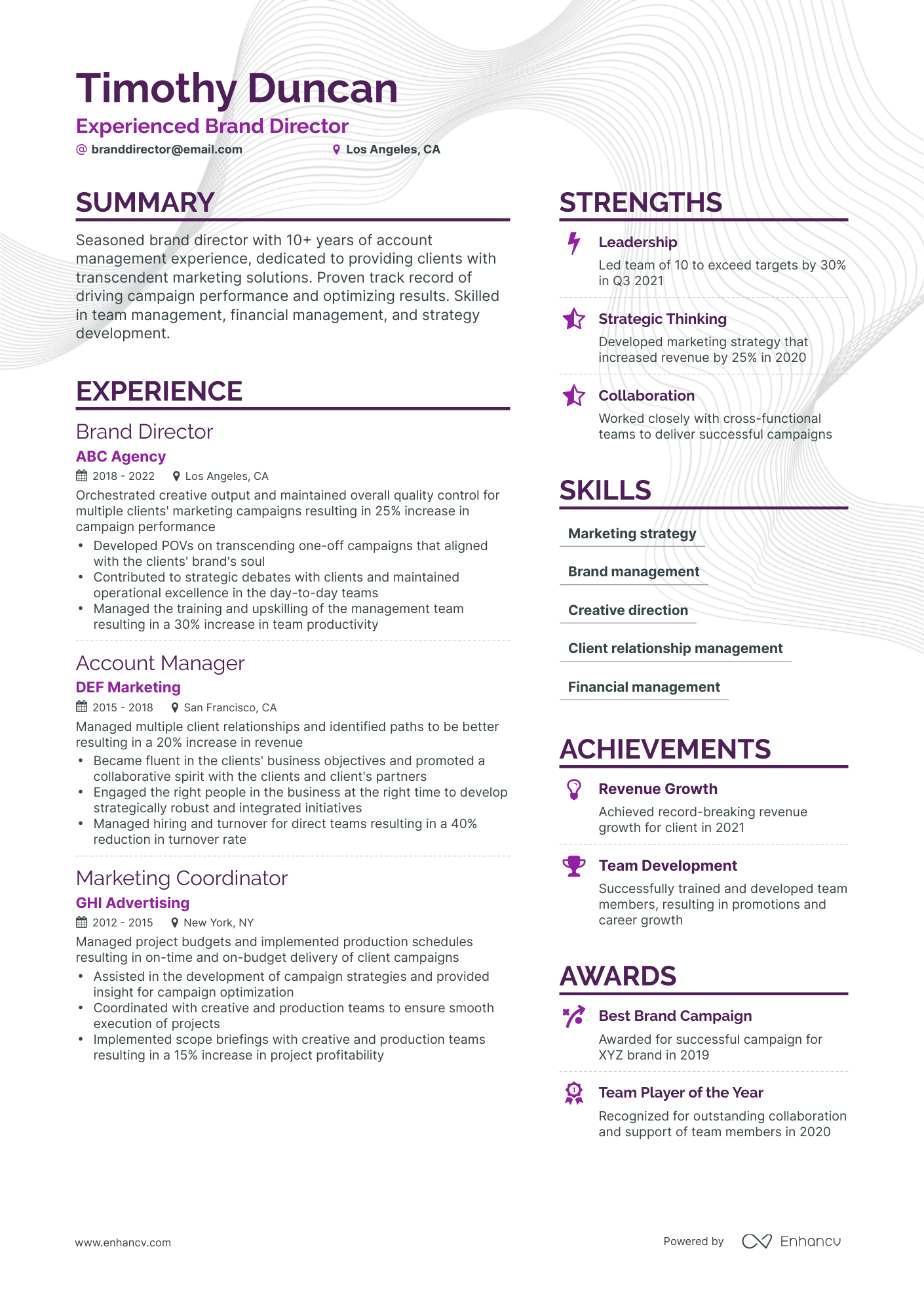 5 Brand Director Resume Examples & Guide For 2023