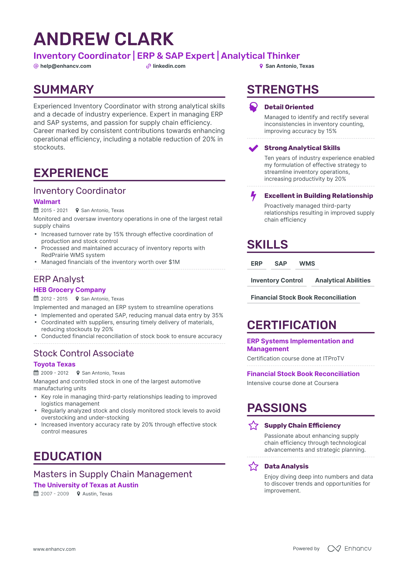 5 Inventory Resume Examples & Guide for 2024