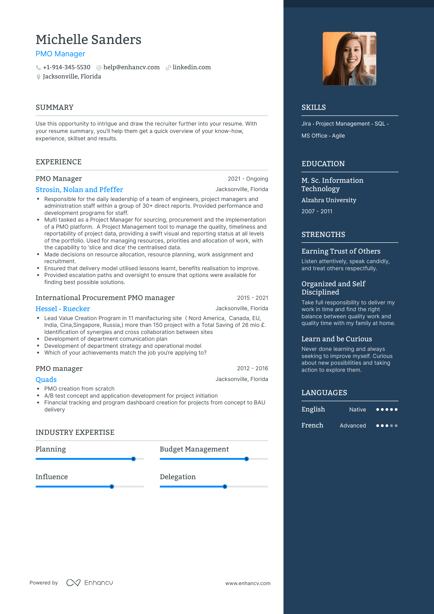 PMO Manager Resume Examples & Guide for 2023 (Layout, Skills, Keywords ...