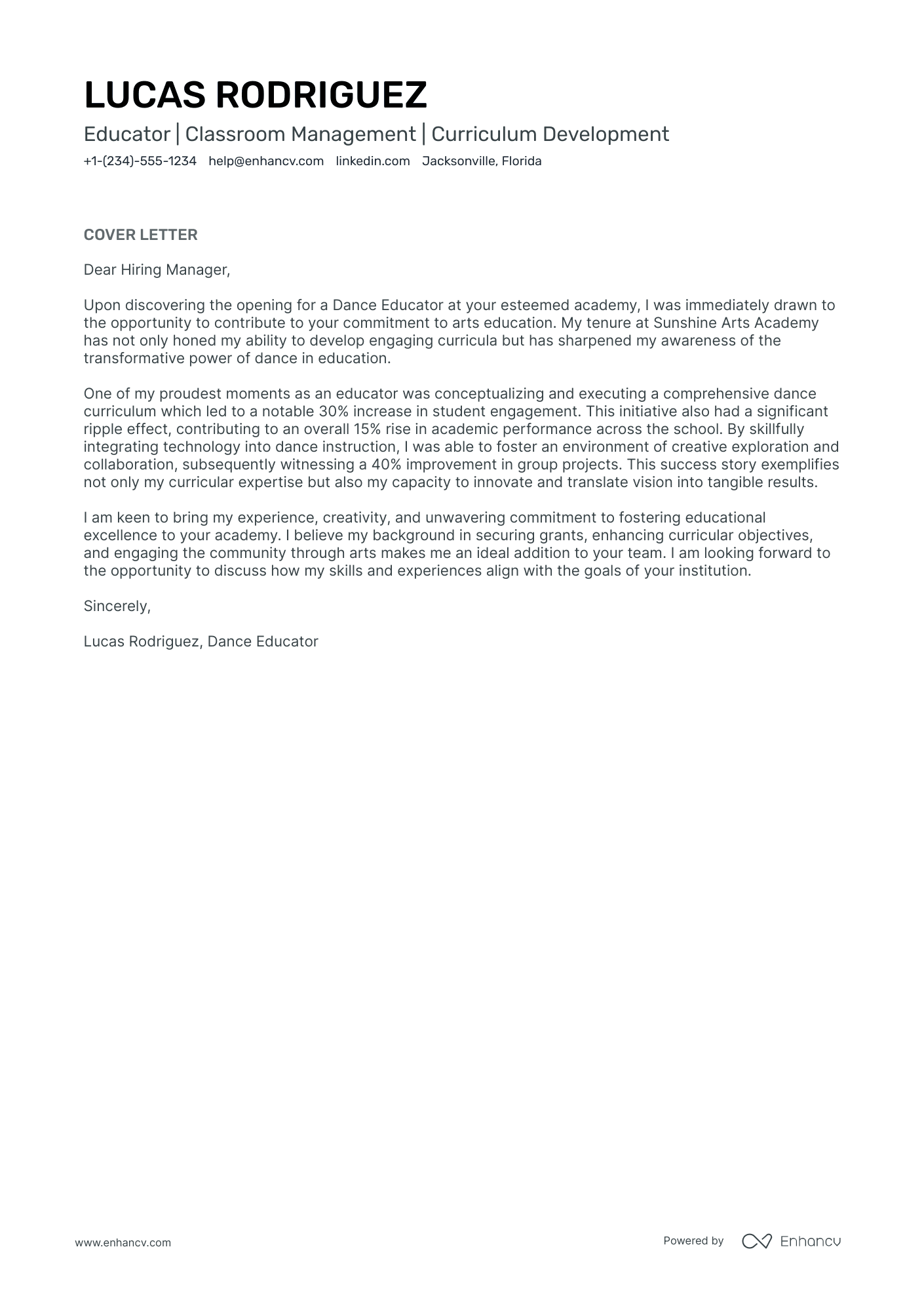 cover letter for business teacher position