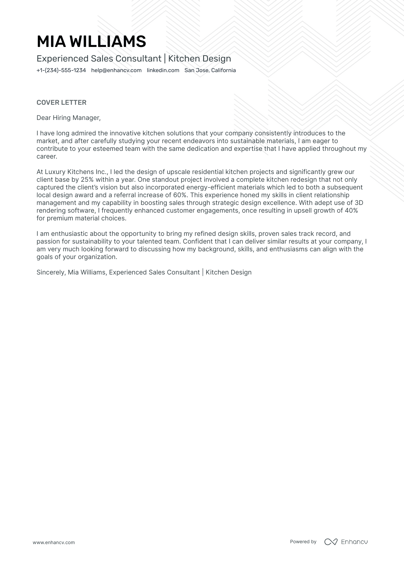 example of interior design cover letter