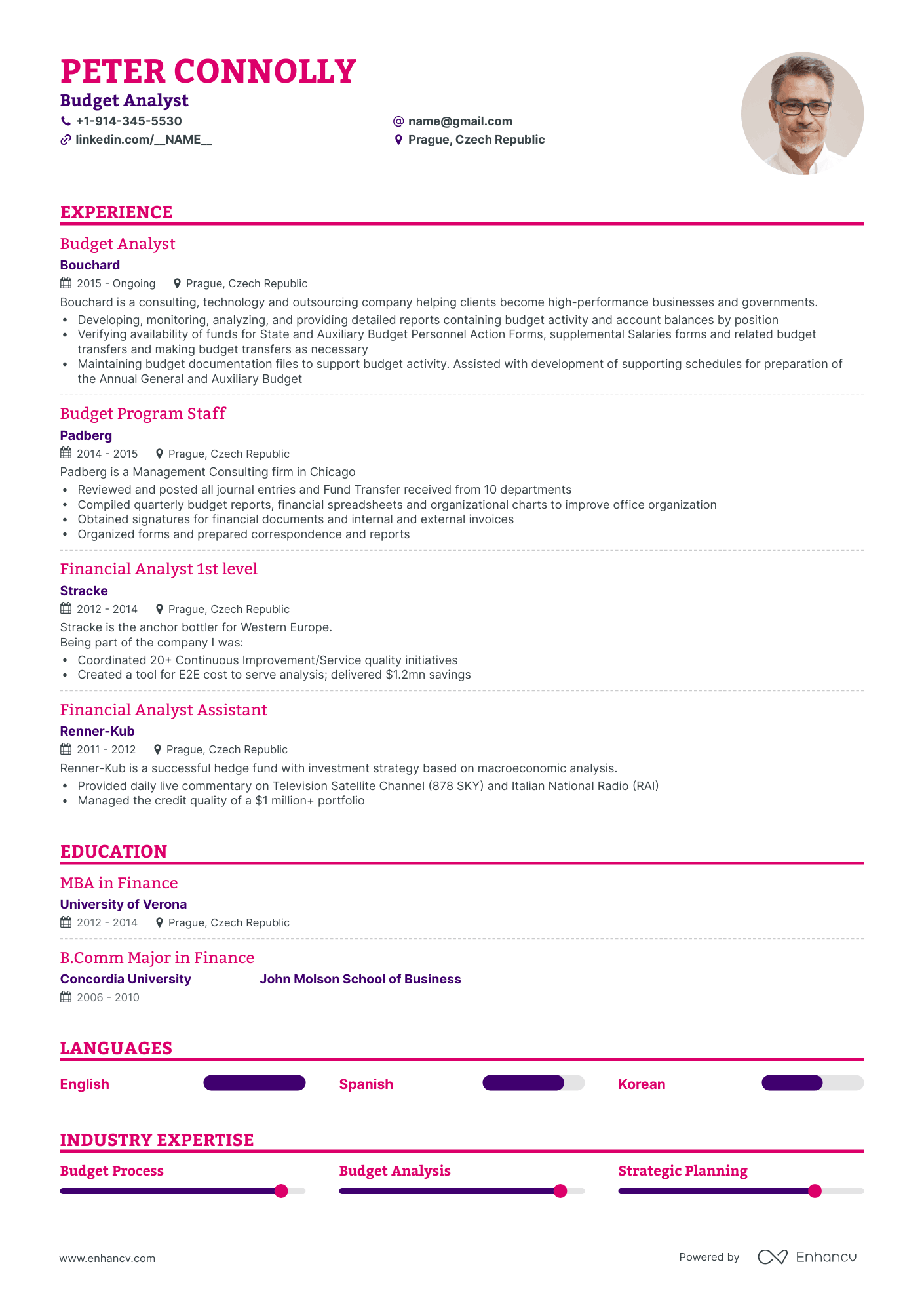 Classic Budget Analyst Resume Template