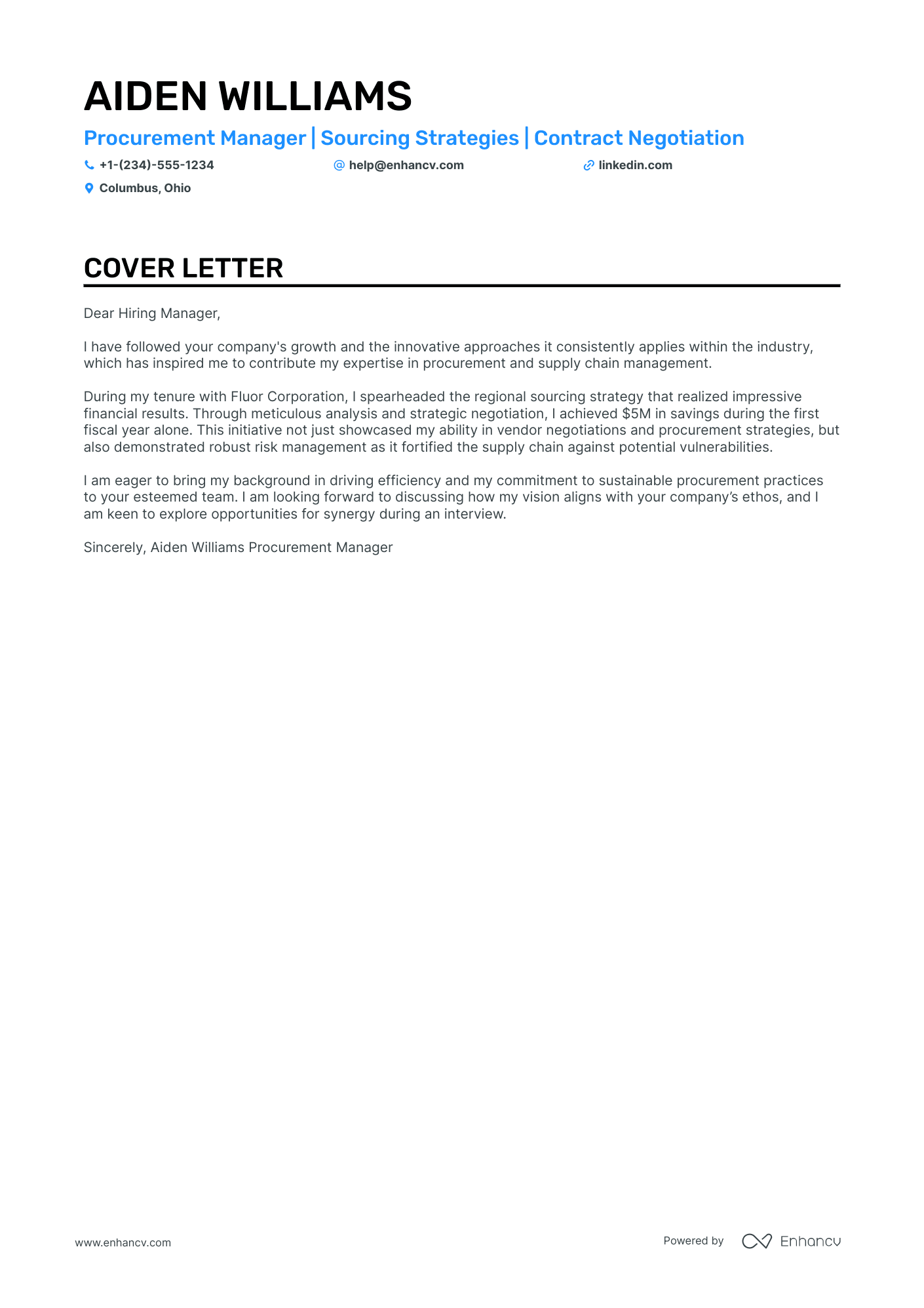 cover letter in supply chain