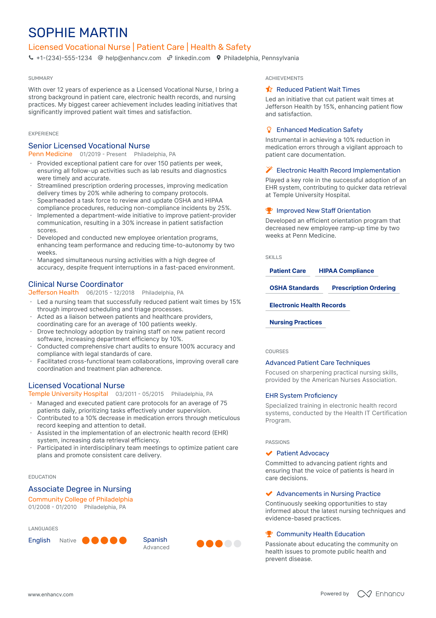 summary for resume lvn